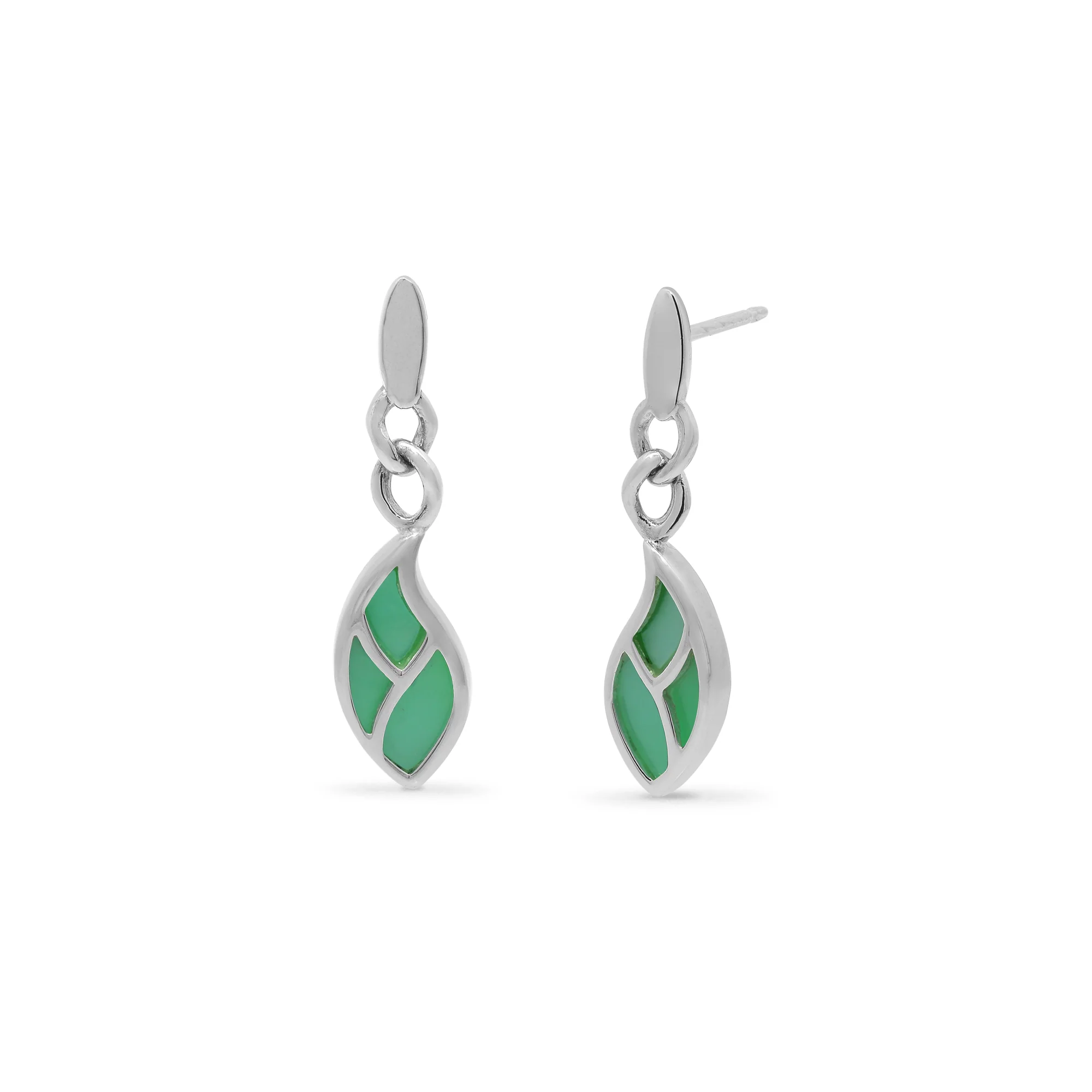 Leaf Flow Earrings with Stone - Image 4