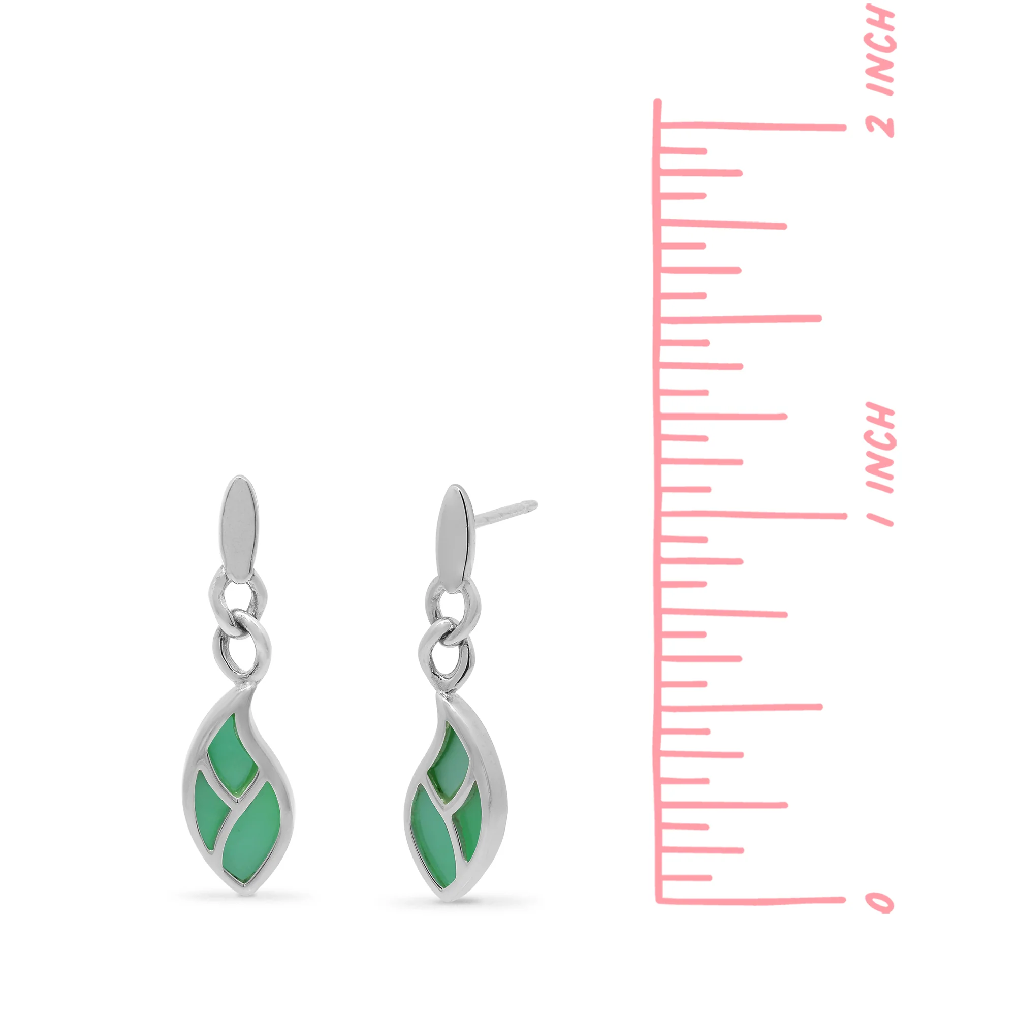 Leaf Flow Earrings with Stone - Image 7