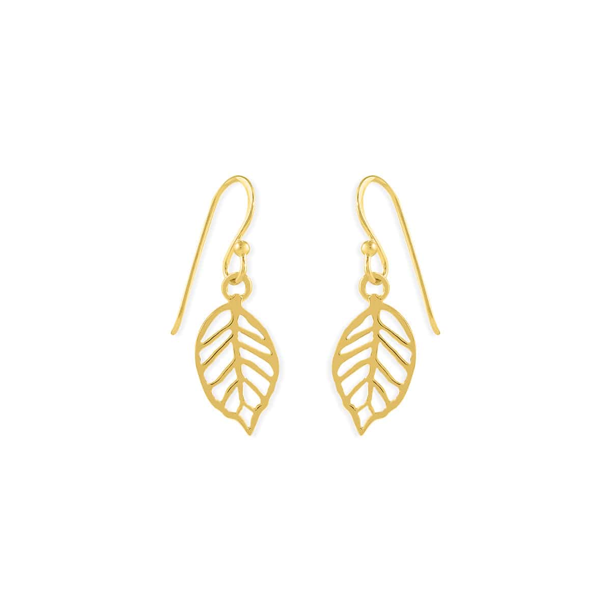 Leaf Outline Dangle Earrings - Image 3