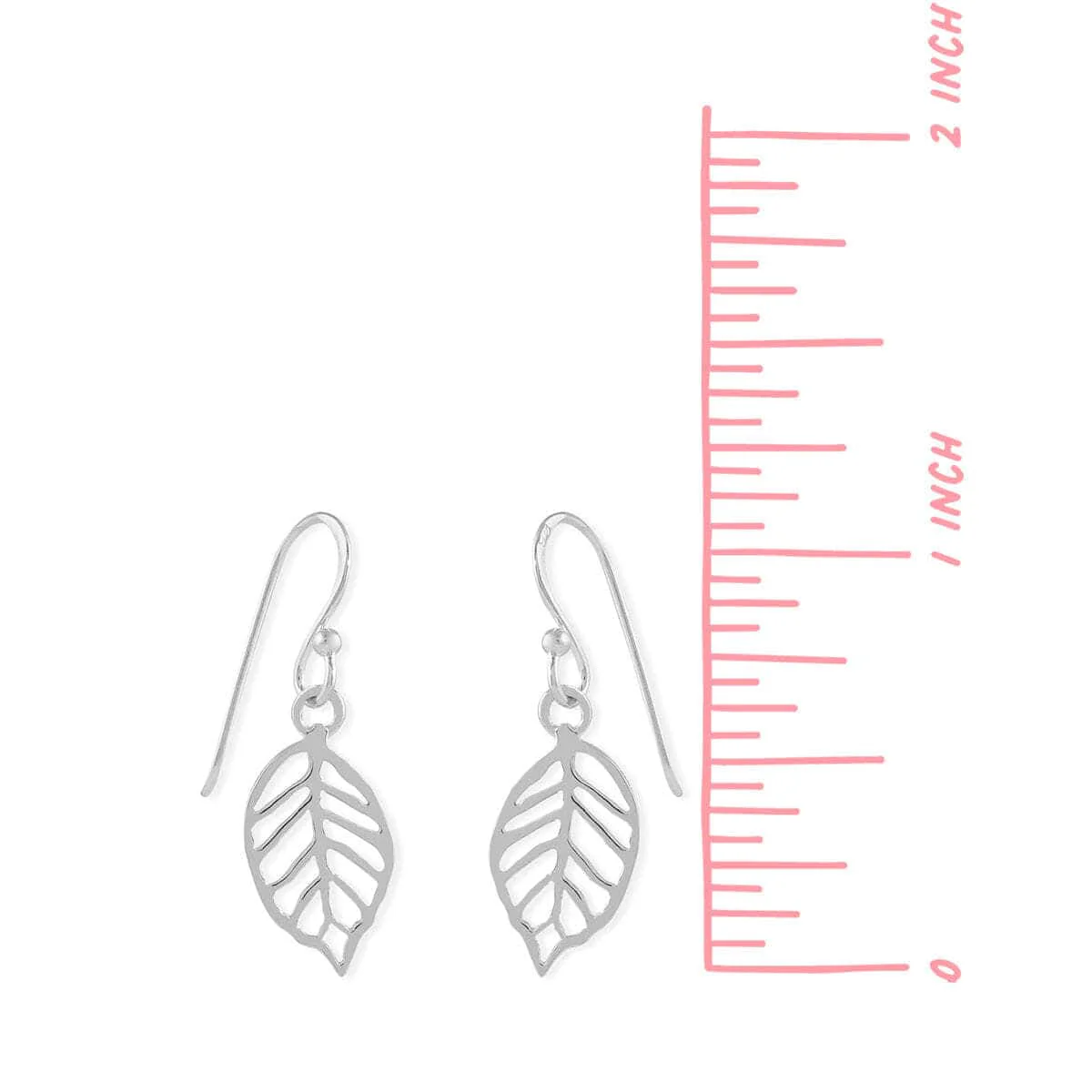 Leaf Outline Dangle Earrings - Image 5