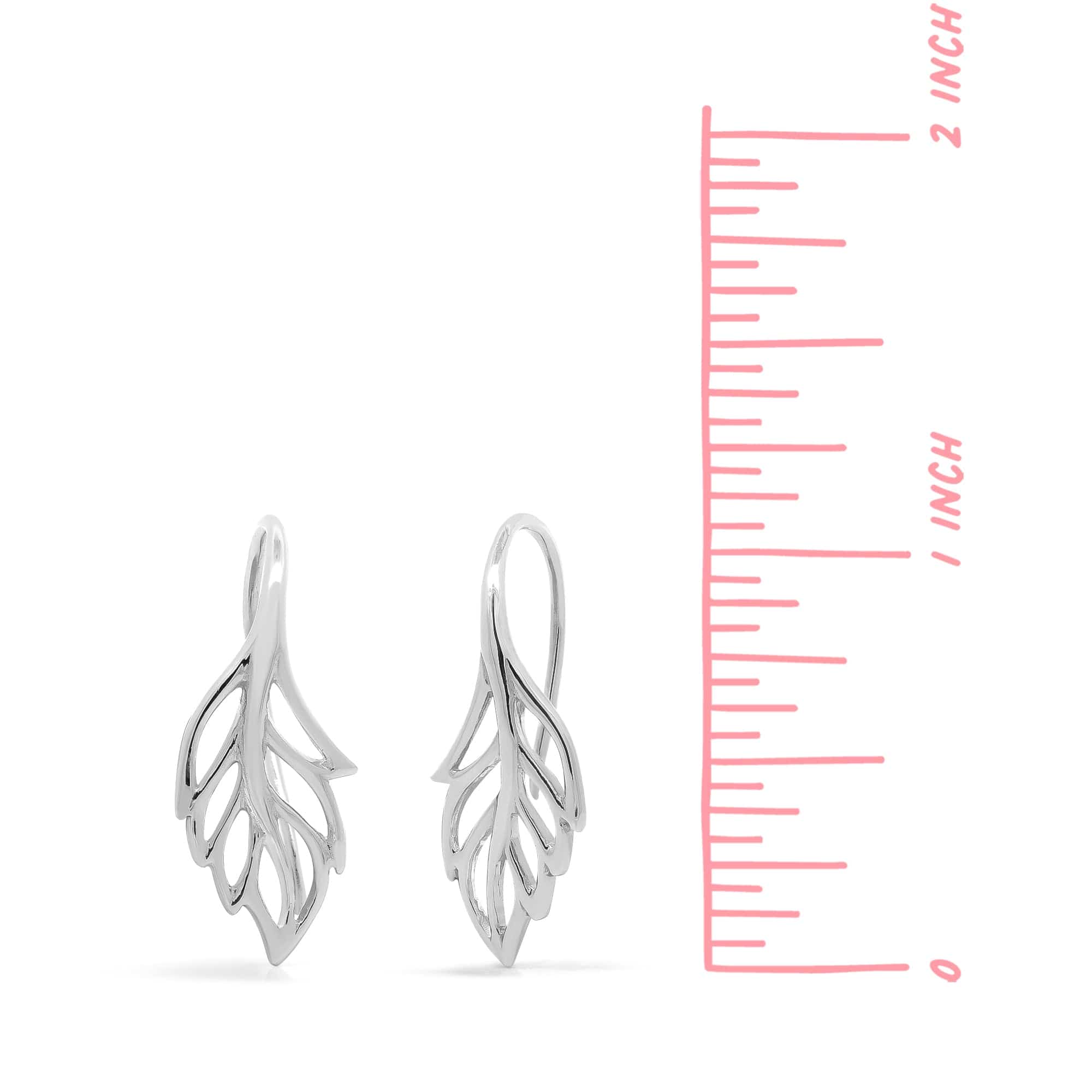 Leaf Shaped Outline Earrings - Image 4