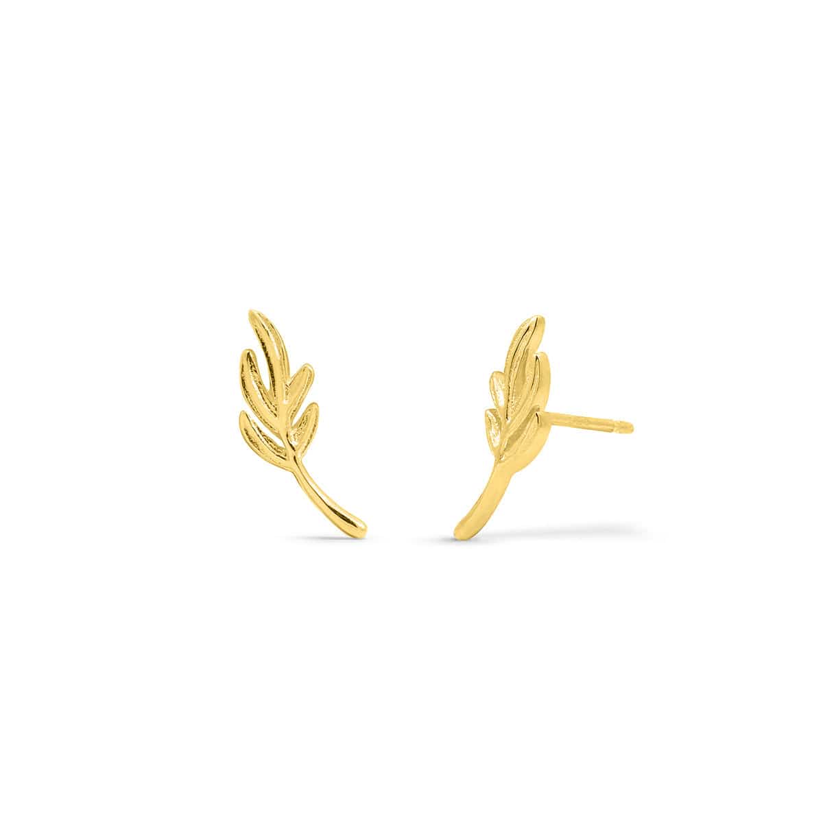 Little Leaf Branch Stud Earrings - Image 3