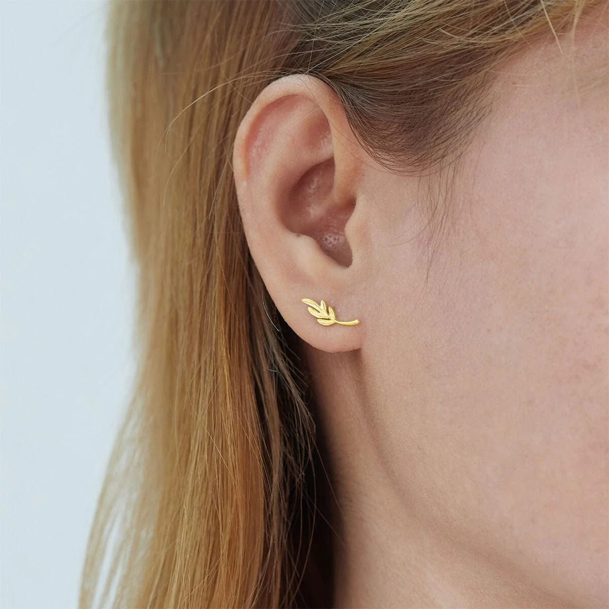Little Leaf Branch Stud Earrings - Image 4