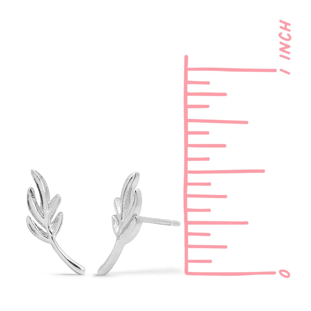 Little Leaf Branch Stud Earrings - Image 5
