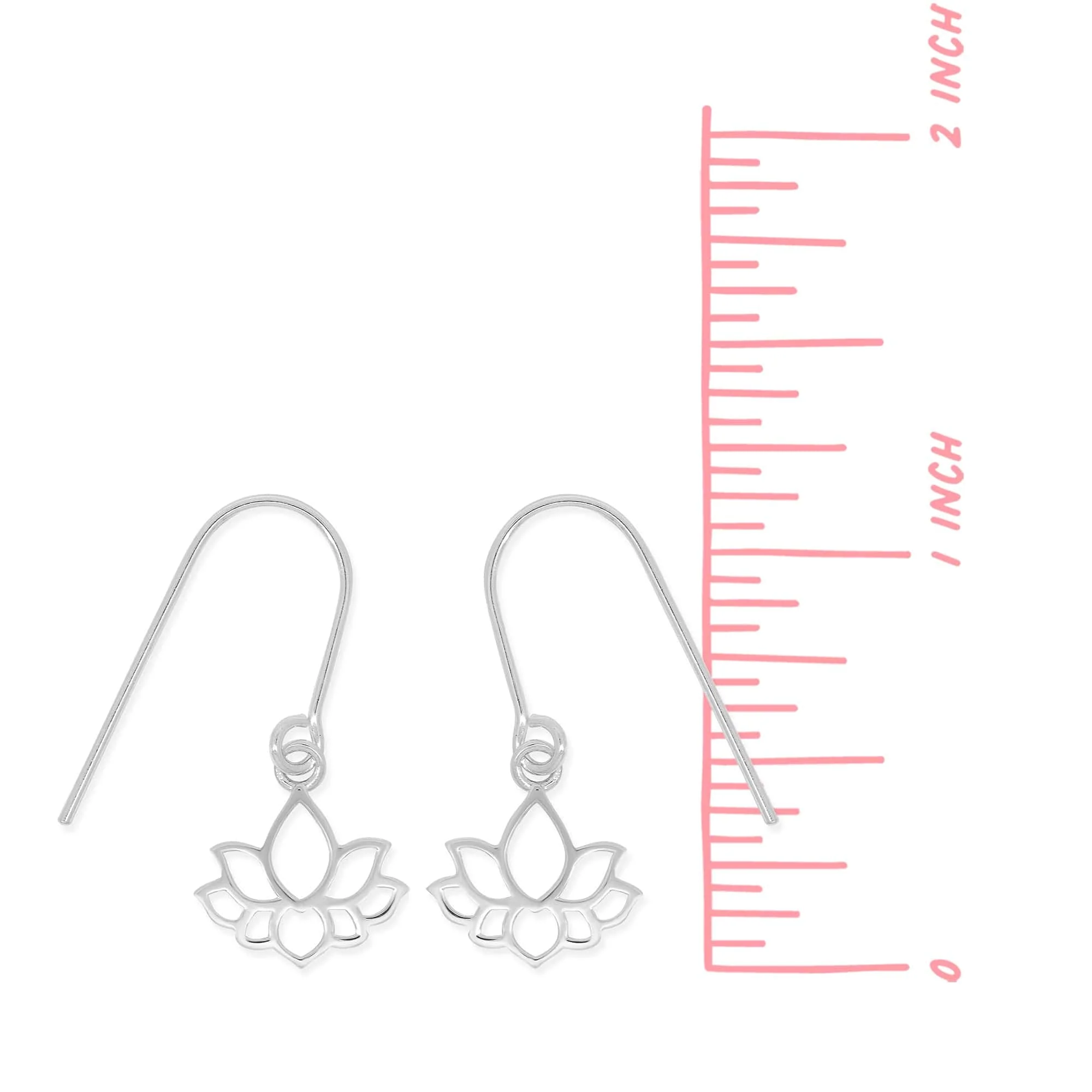 Lotus Flower Dangle Earrings - Image 3