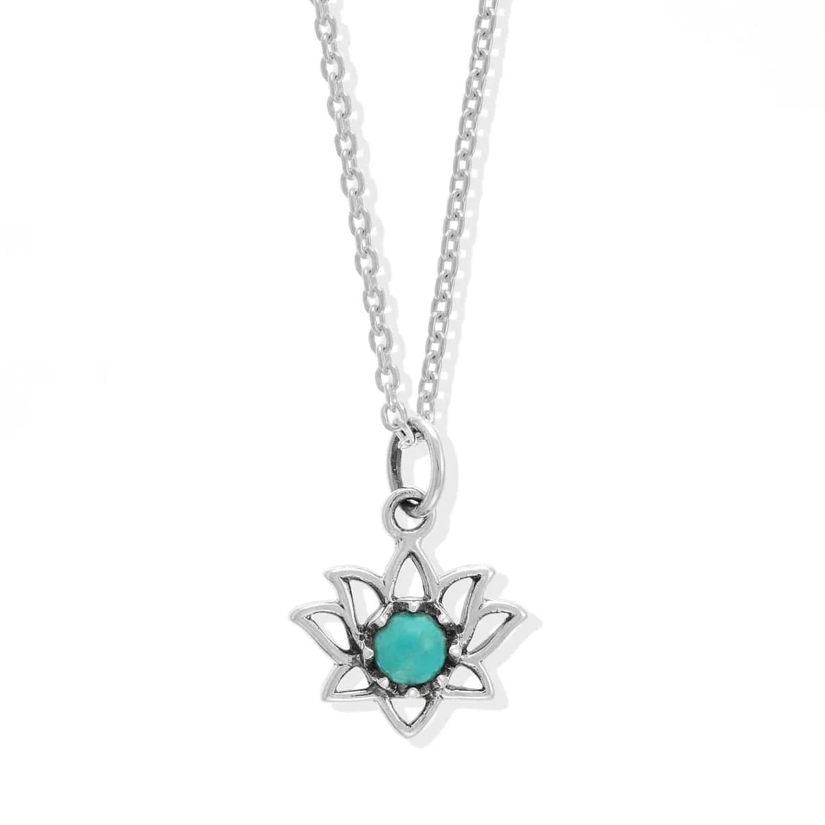 Lotus Necklace with Stone Pendant - Image 4