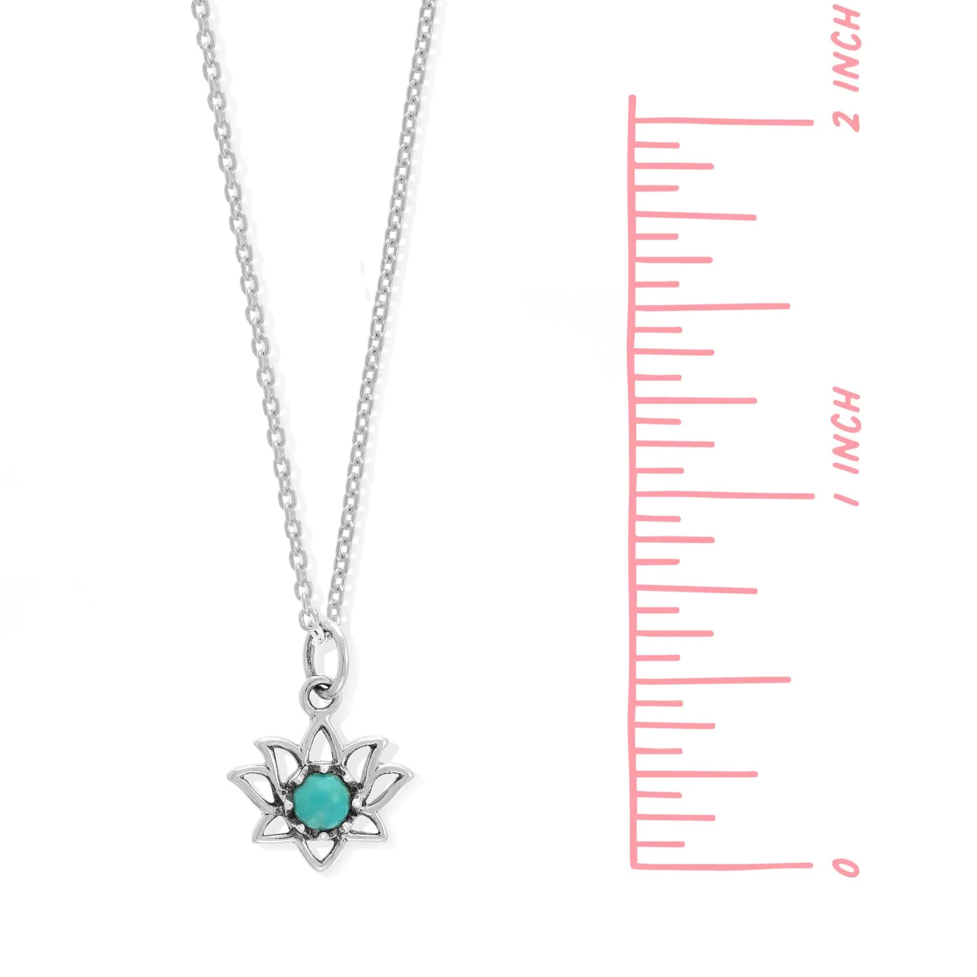 Lotus Necklace with Stone Pendant - Image 7