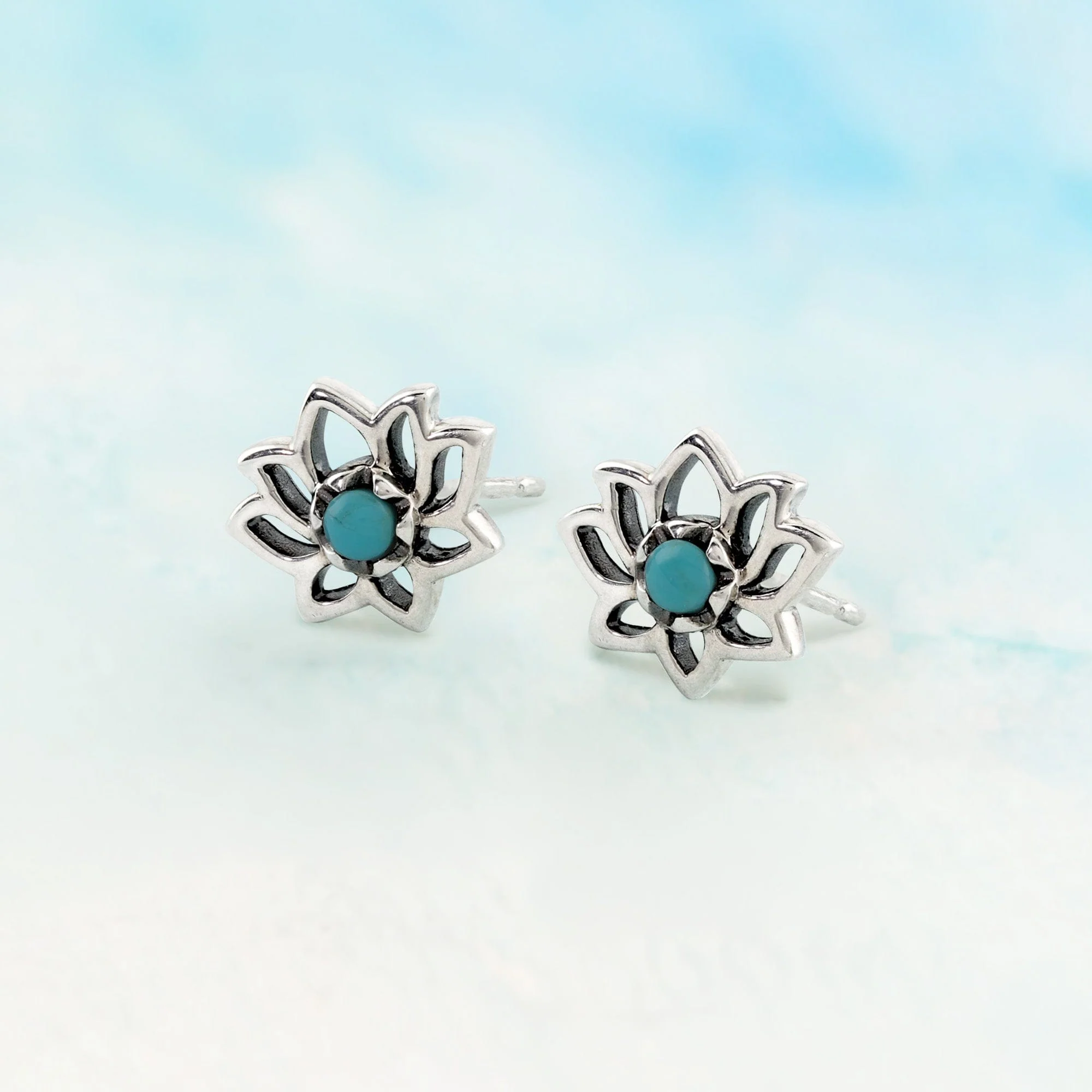 Lotus Studs with Stone - Image 5