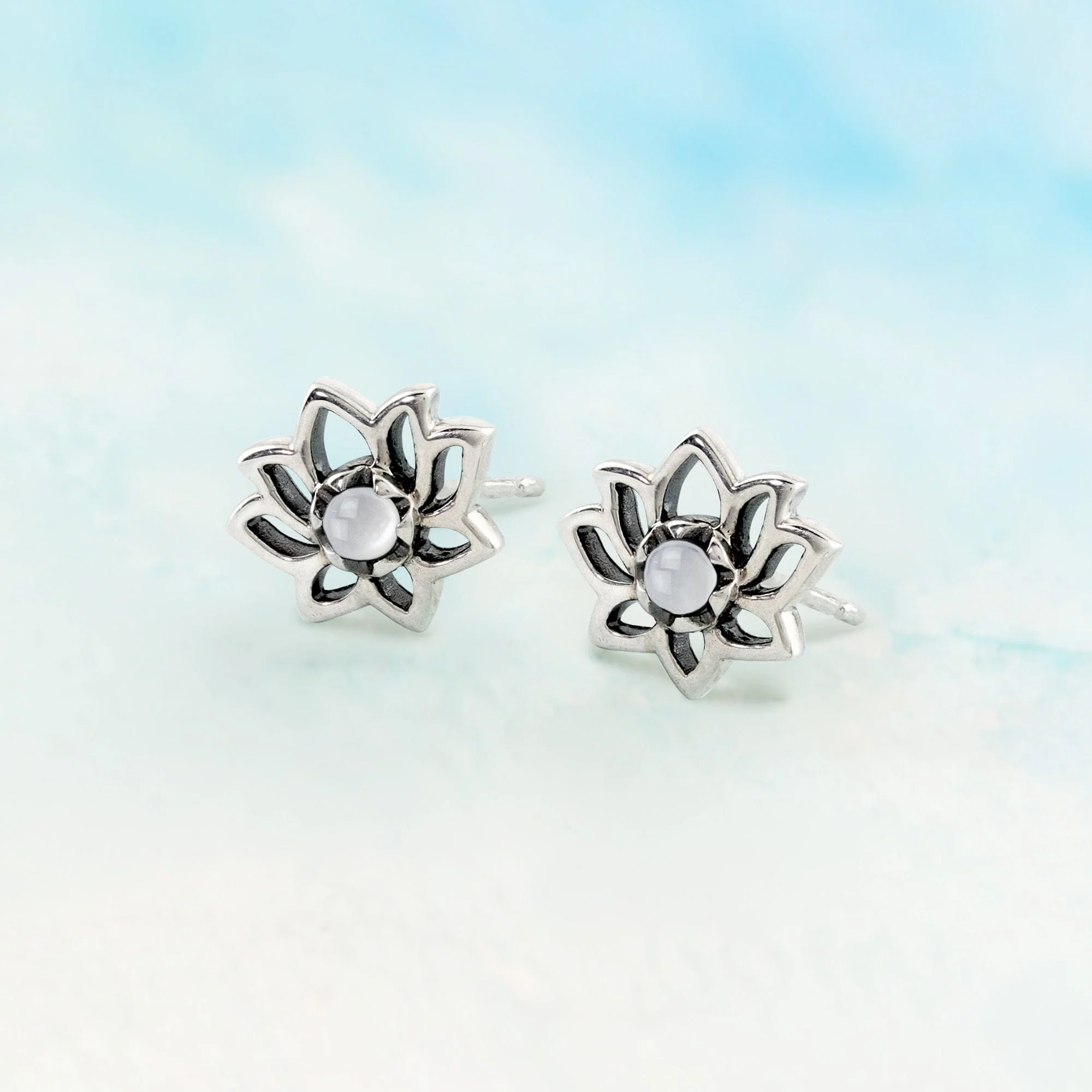 Lotus Studs with Stone - Image 6