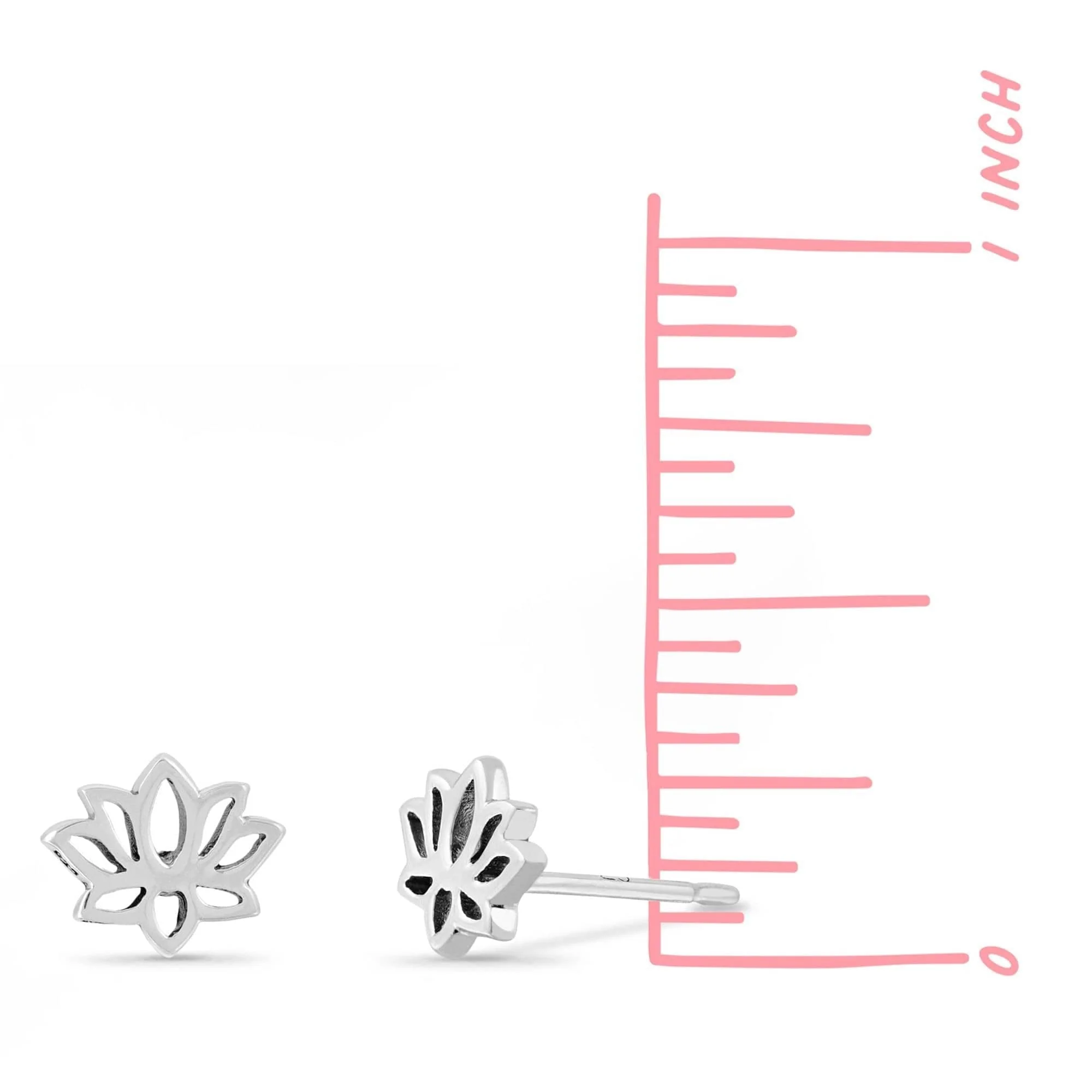 Lotus Flower Stud Earrings - Image 4