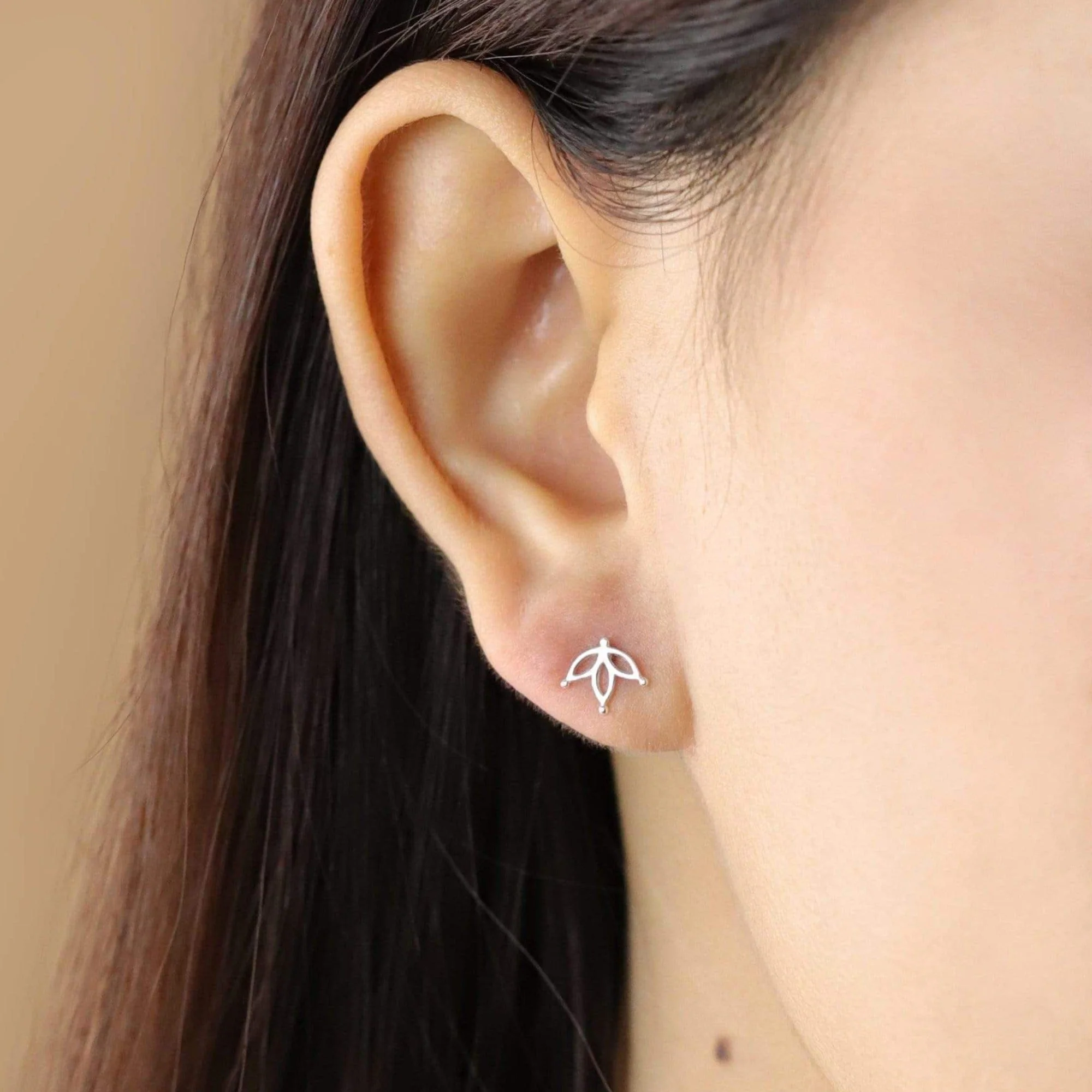 Lotus Petal Flower Studs - Image 2