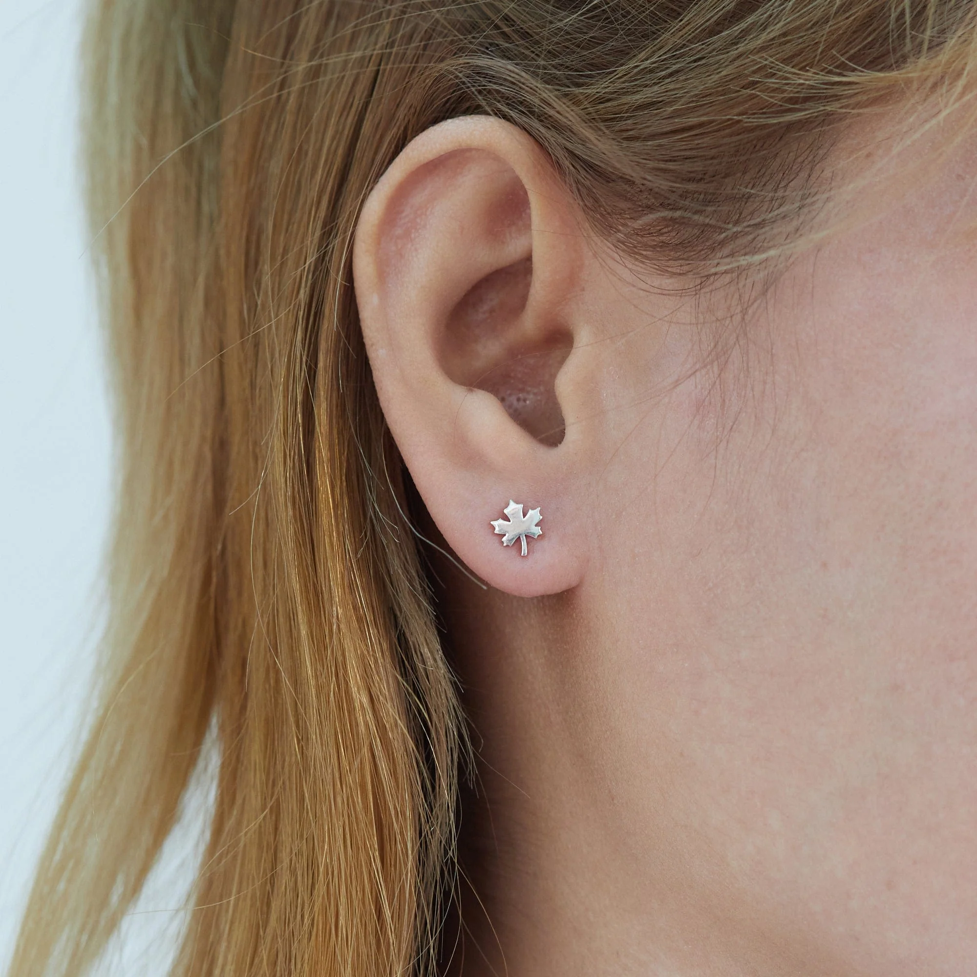 Maple Leaf Stud Earrings - Image 2