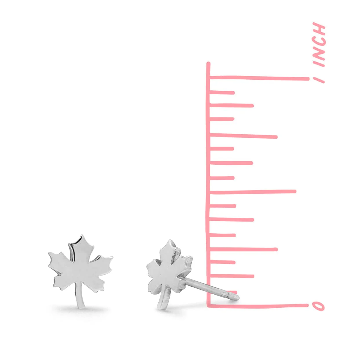 Maple Leaf Stud Earrings - Image 3
