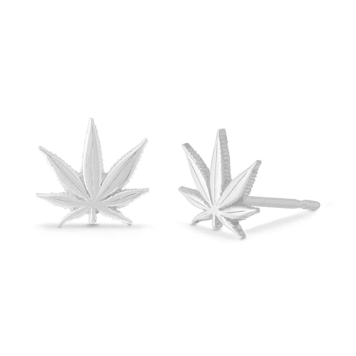 Marijuana Leaf Studs