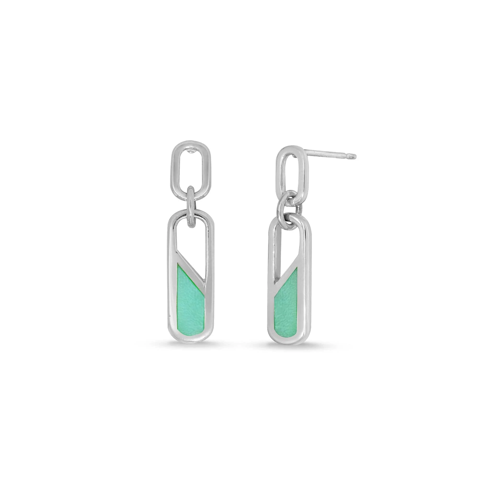 Open Chain Earrings with Stone