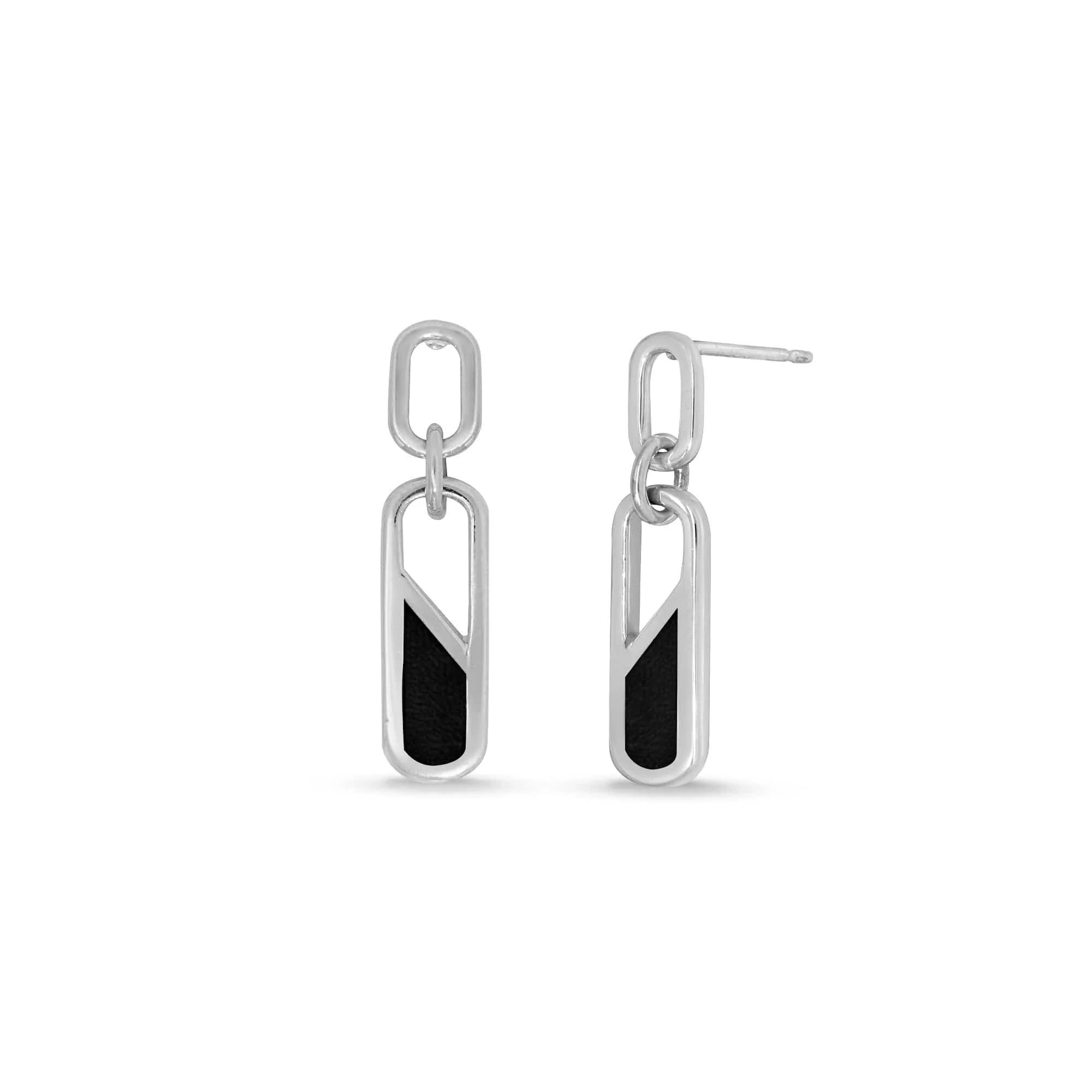 Open Chain Earrings with Stone - Image 5