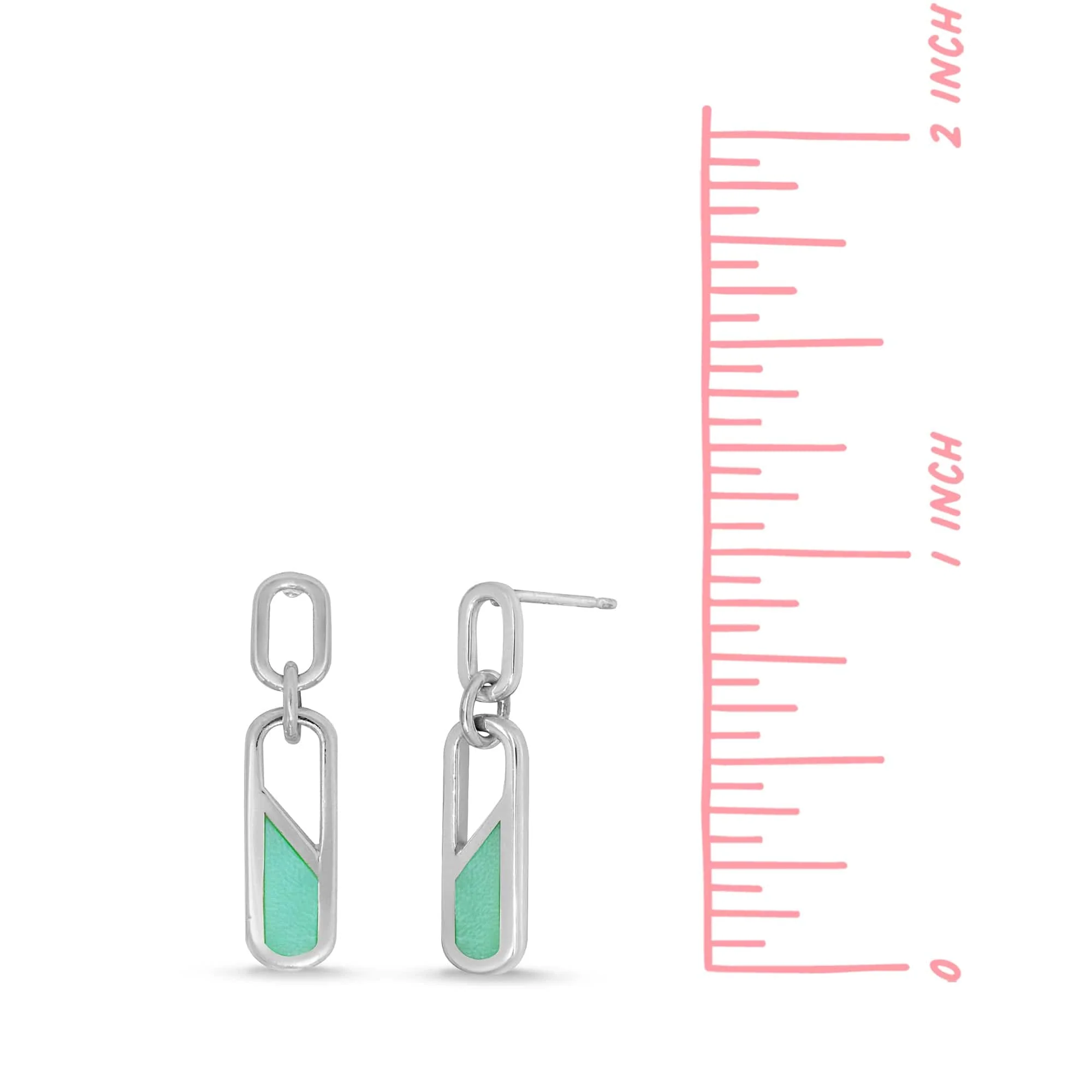 Open Chain Earrings with Stone - Image 9