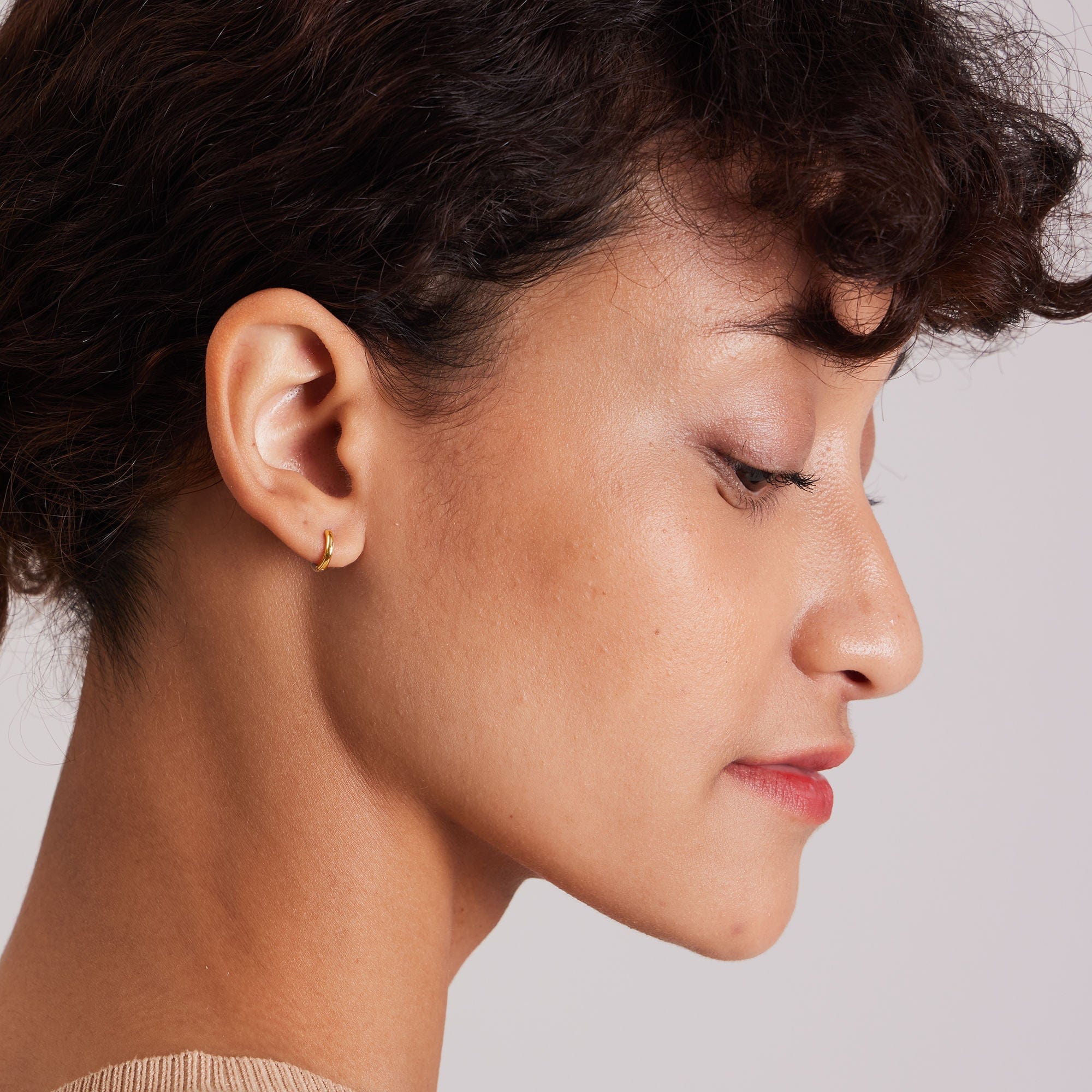 Mini Huggie Hoop Earrings - Image 8