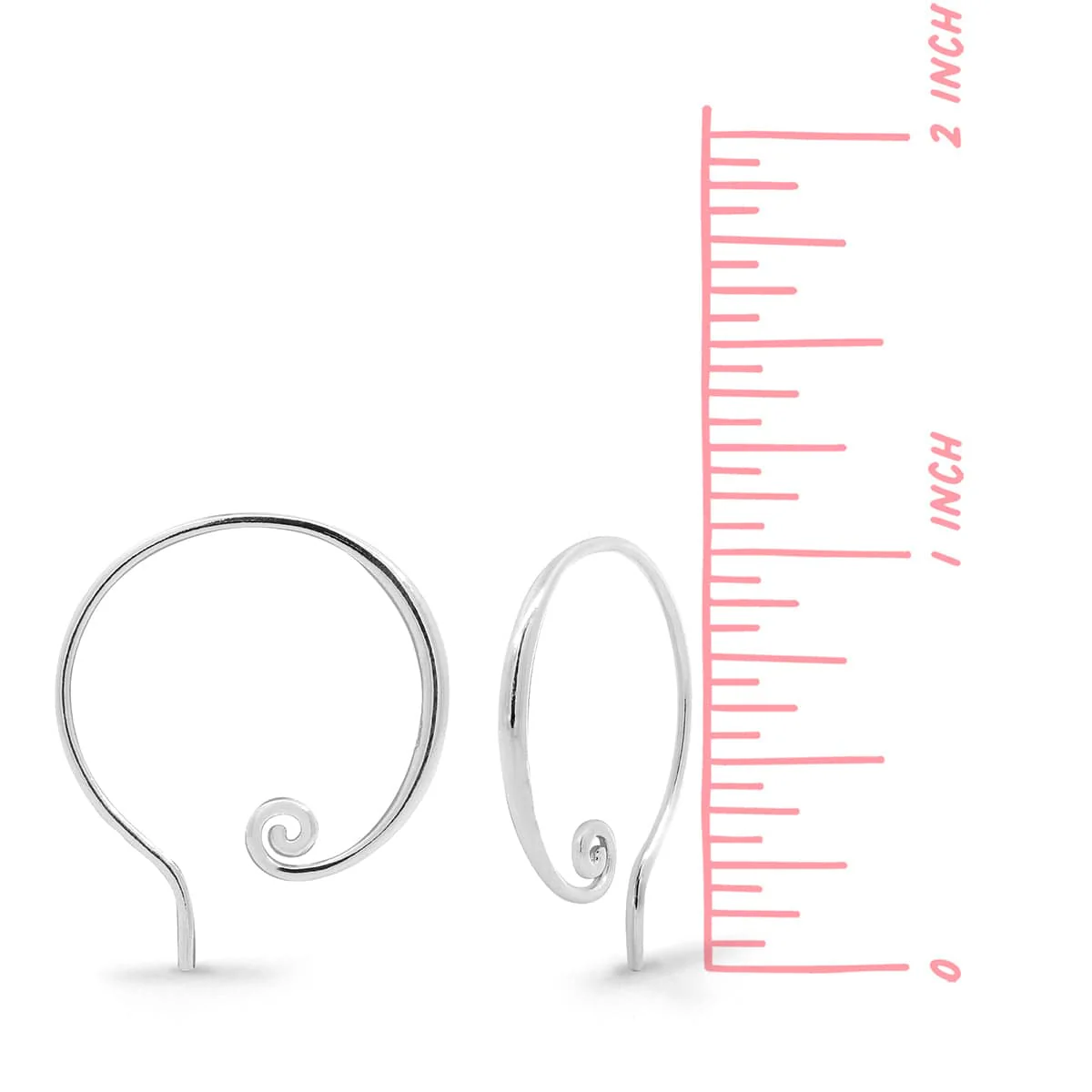 Mini Spiral Pull Through Hoops Earrings - Image 3