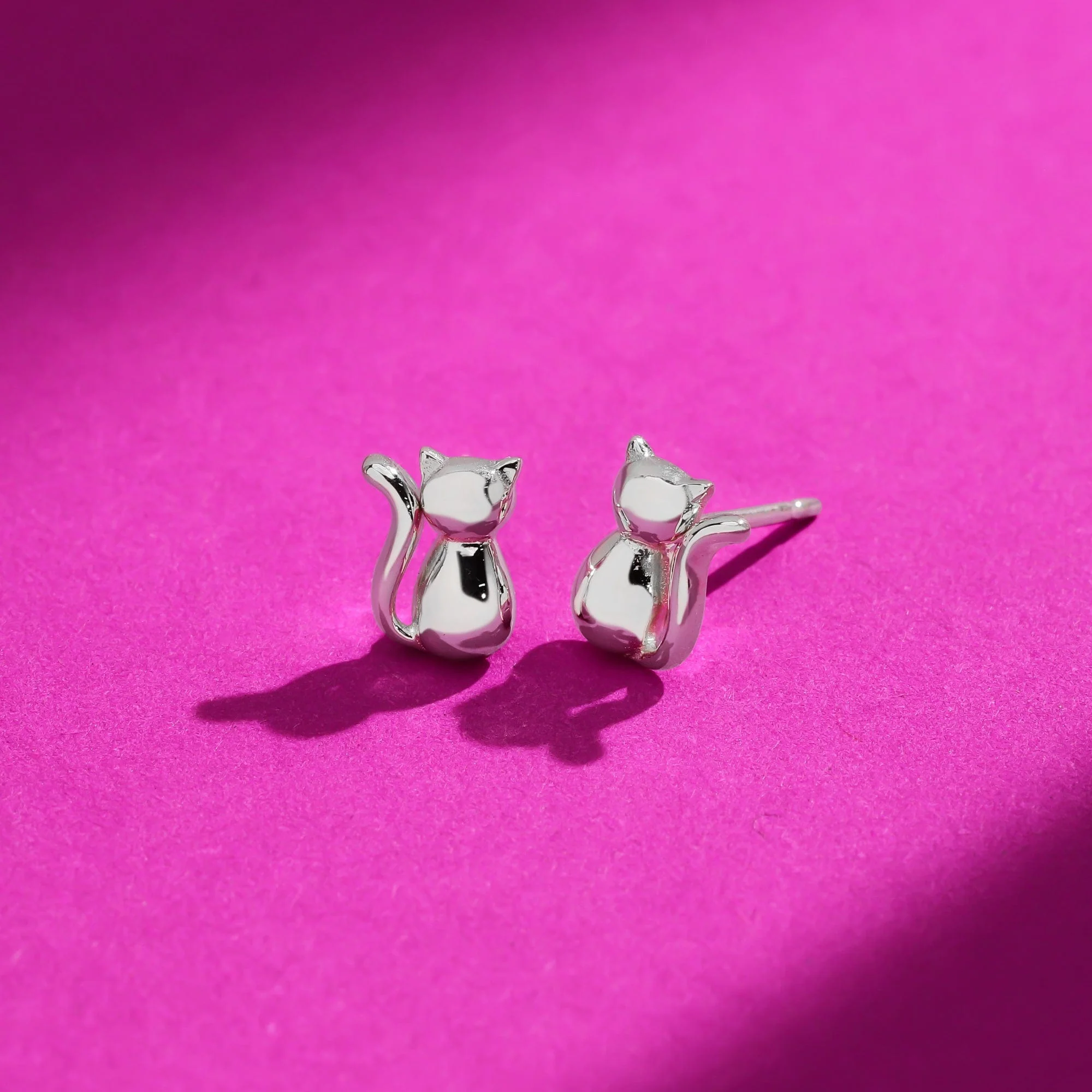 Minimal Cat Earring Studs - Image 3