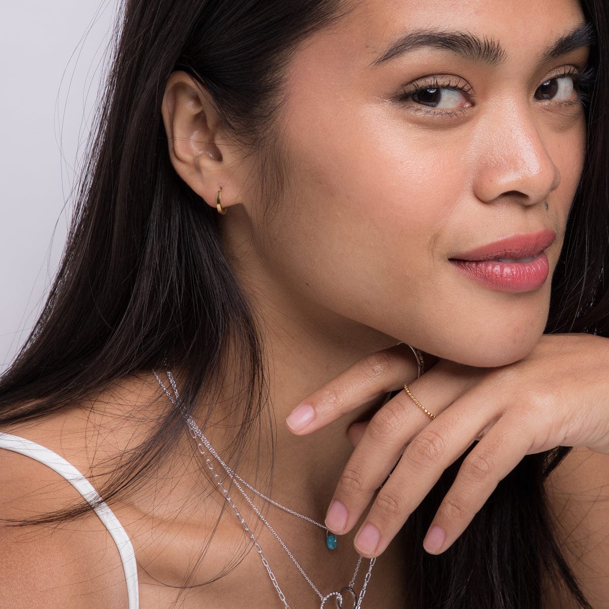 Minimal Huggie Hoops - Image 3