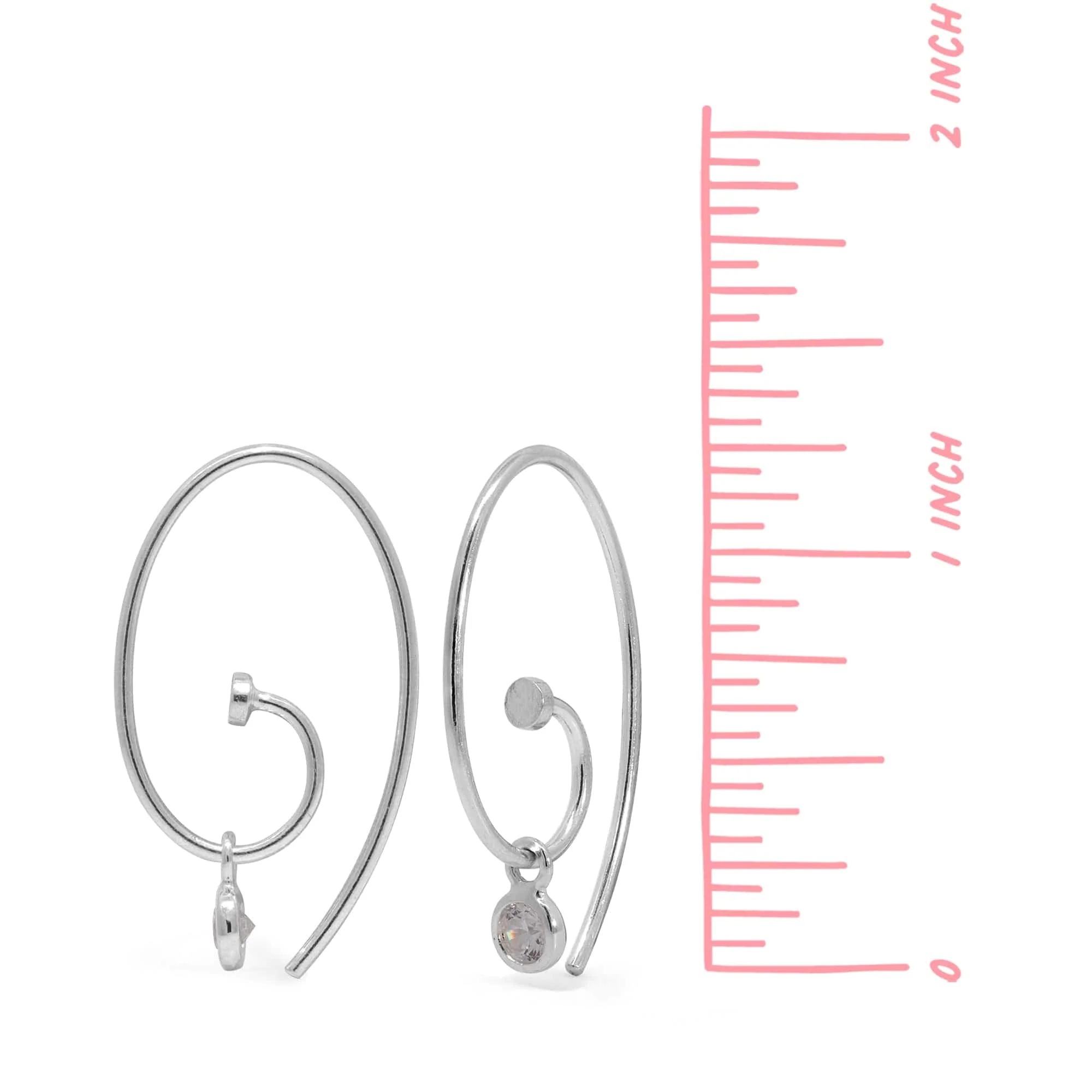 Minimalist Spiral Pull Through with CZ Stone Charm - Image 4