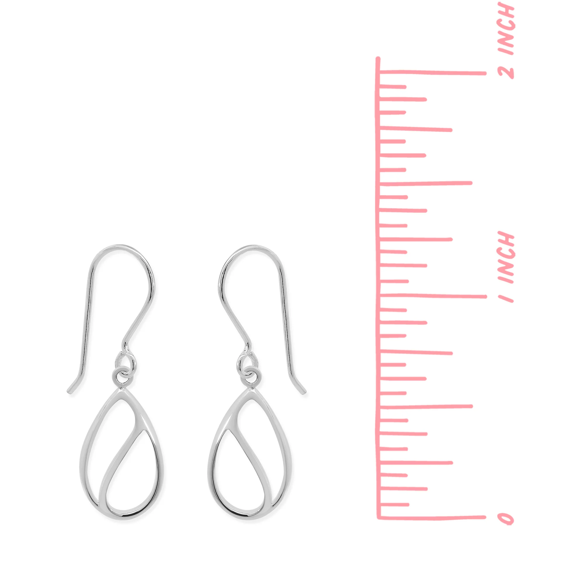 Modern Leaf Outline Dangle Earrings - Image 4