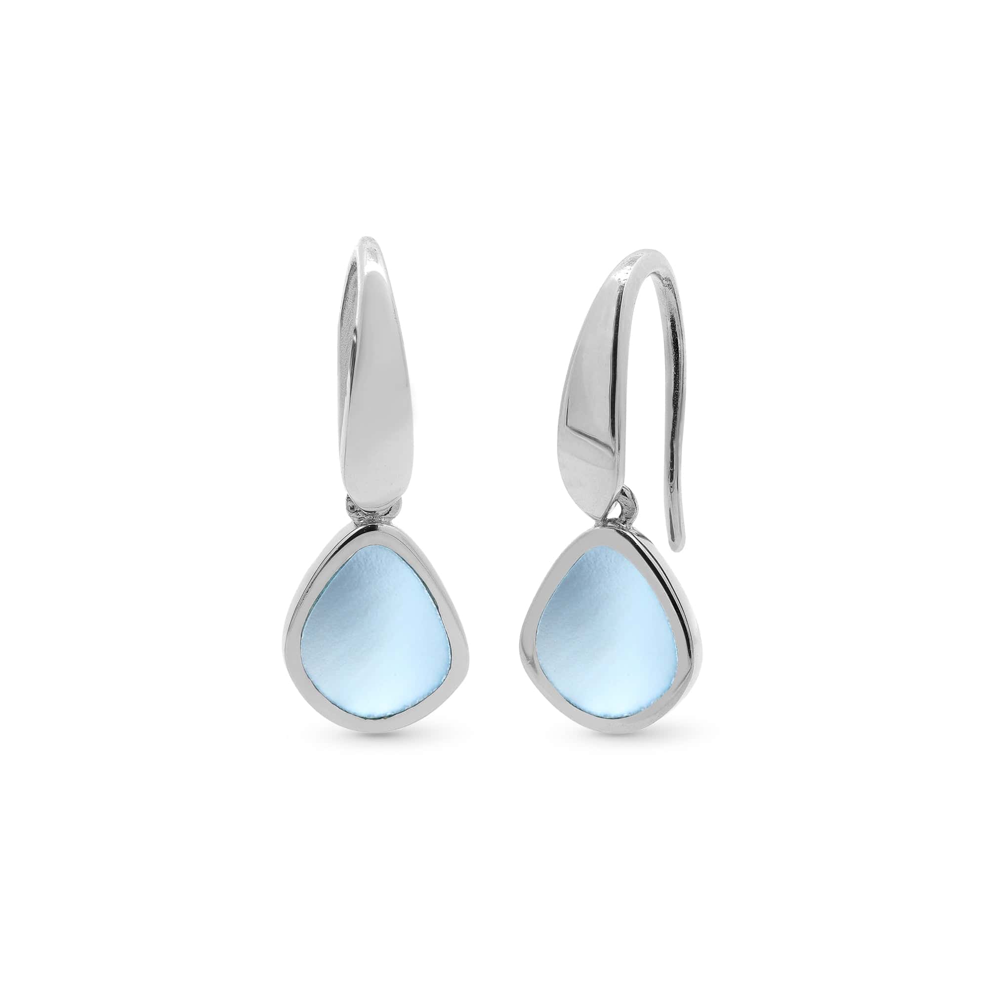Modern Open Drop Earrings with Stone