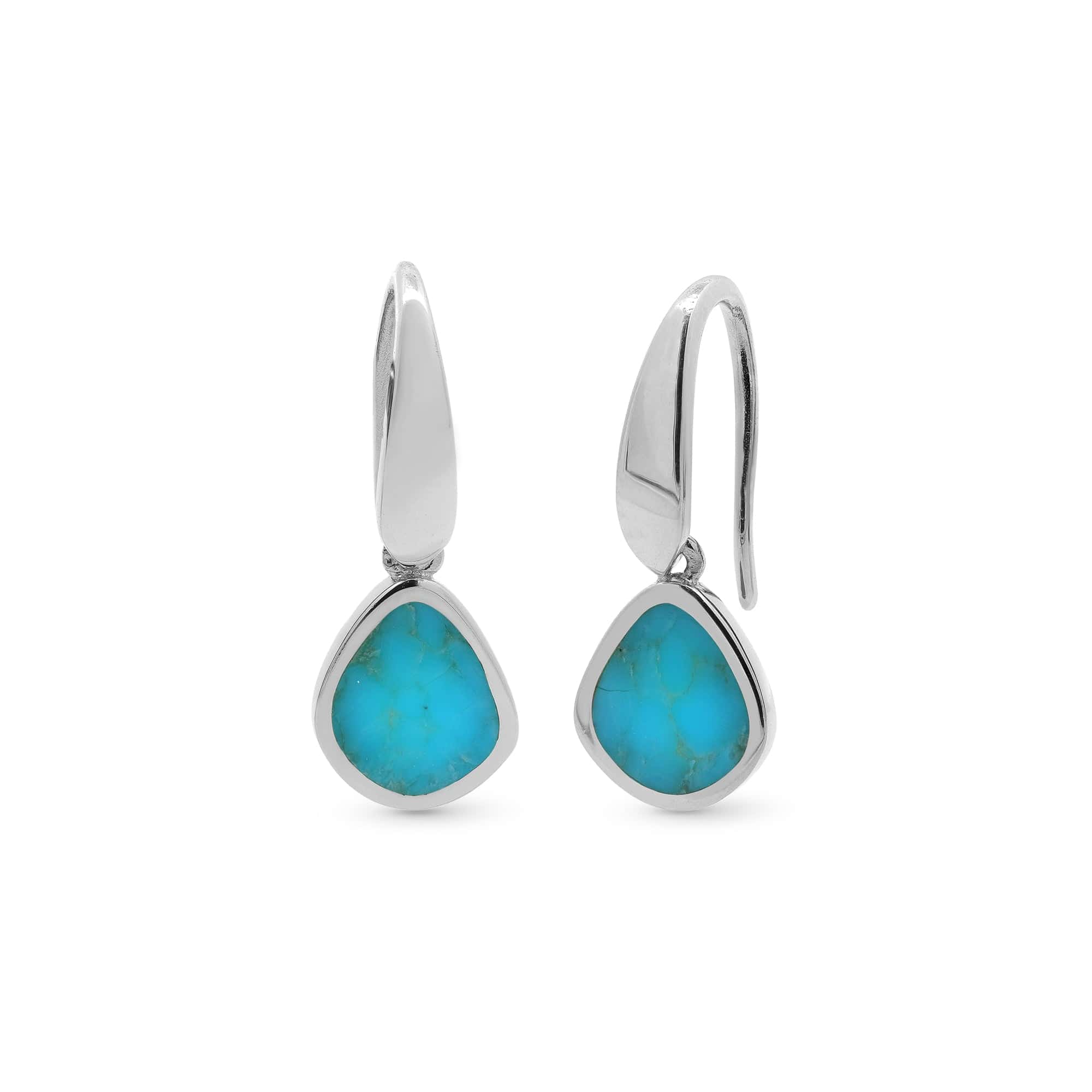 Modern Open Drop Earrings with Stone - Image 4