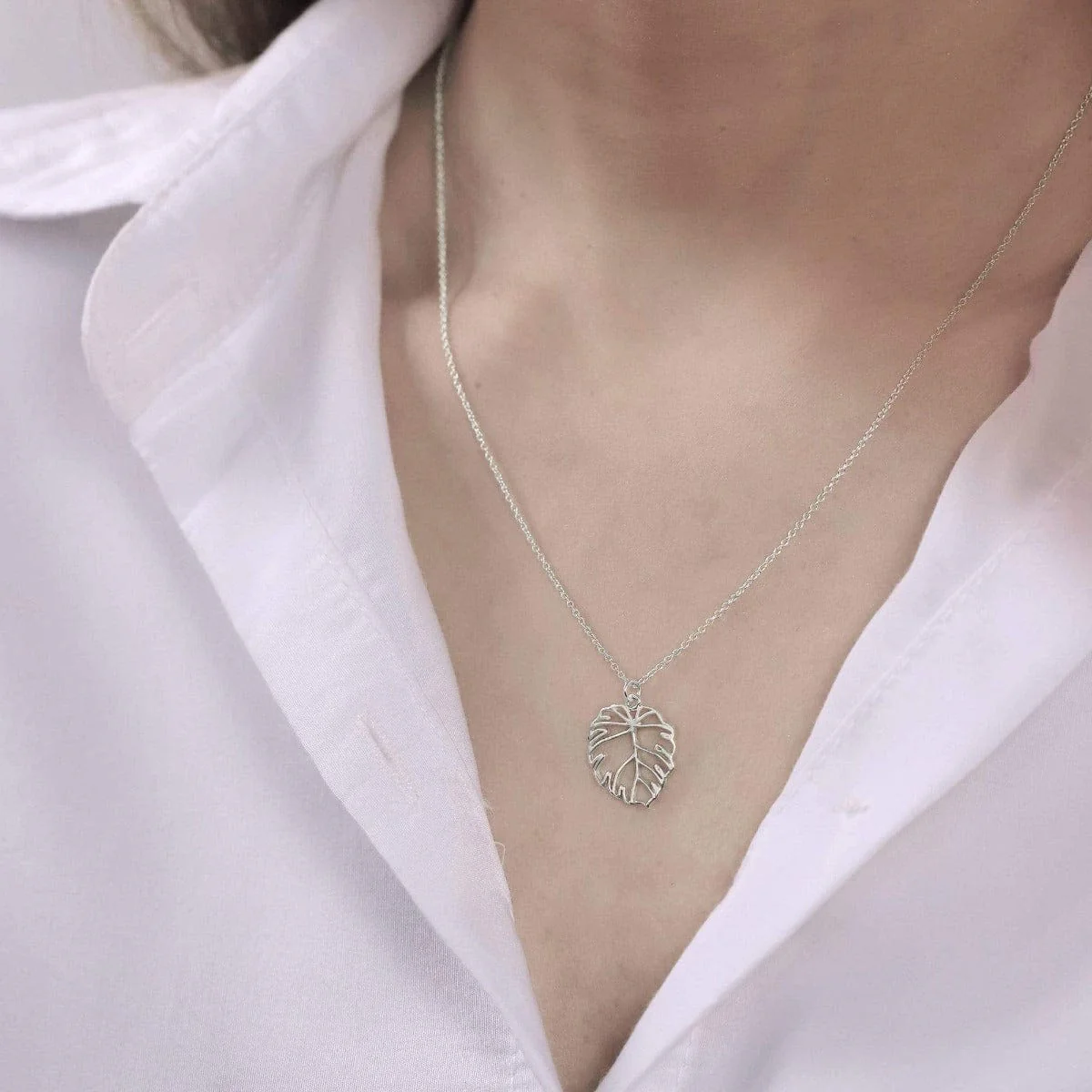Monstera Leaf Necklace - Image 3