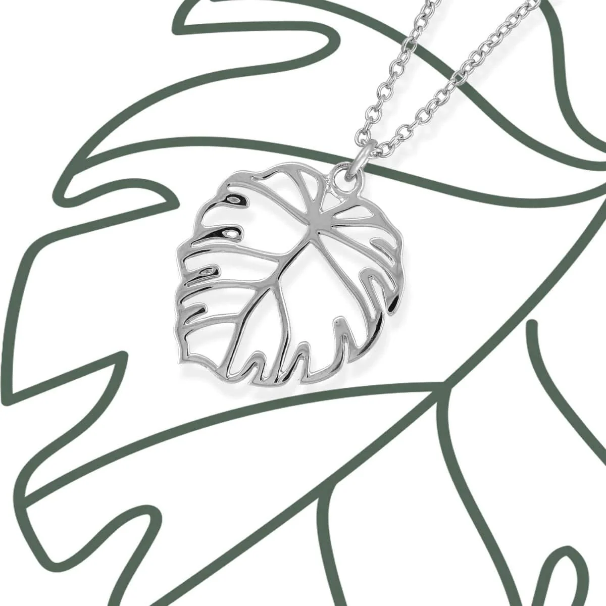 Monstera Leaf Necklace - Image 4