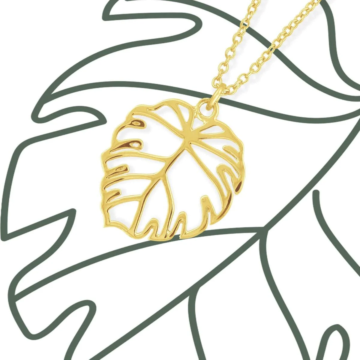 Monstera Leaf Necklace - Image 5