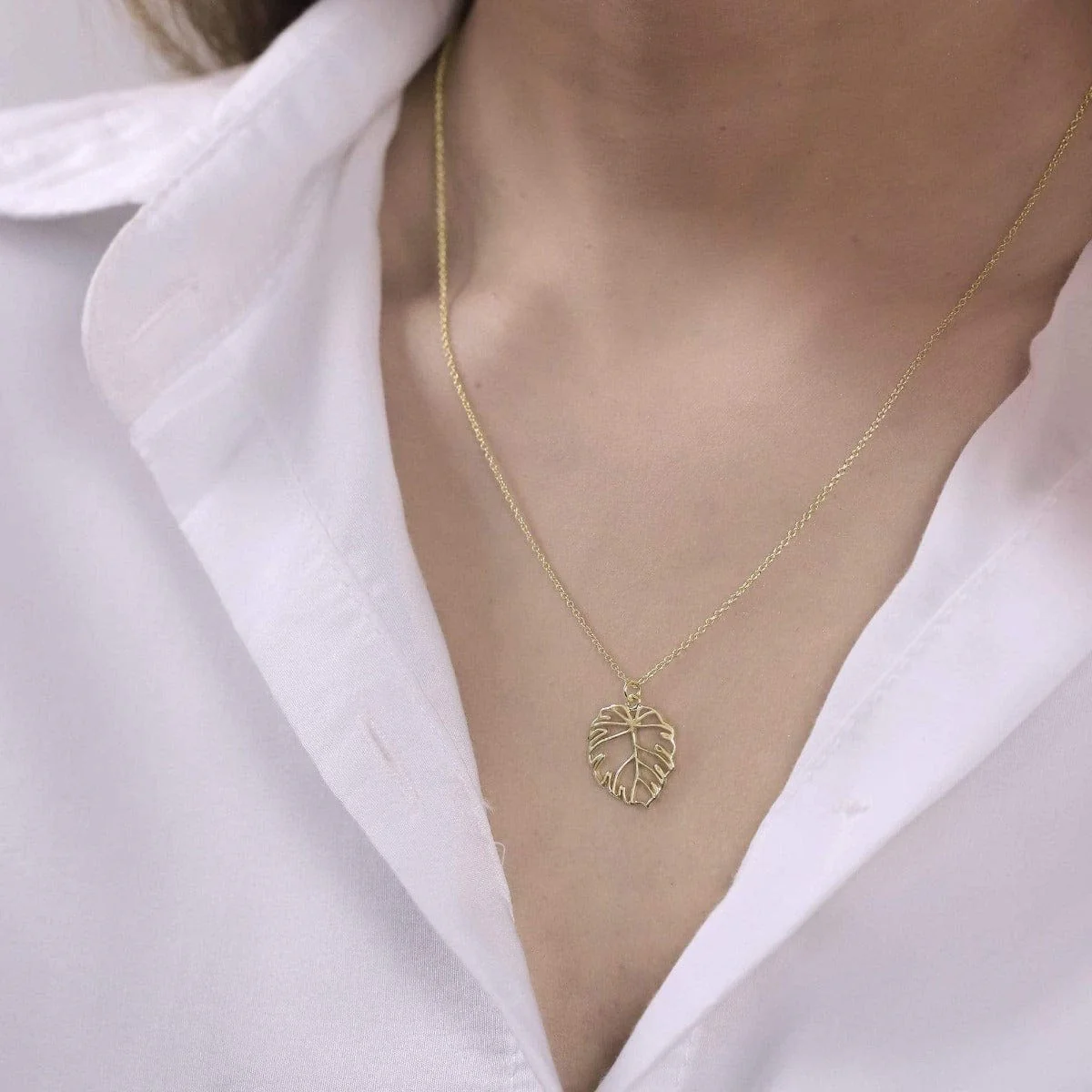 Monstera Leaf Necklace - Image 6