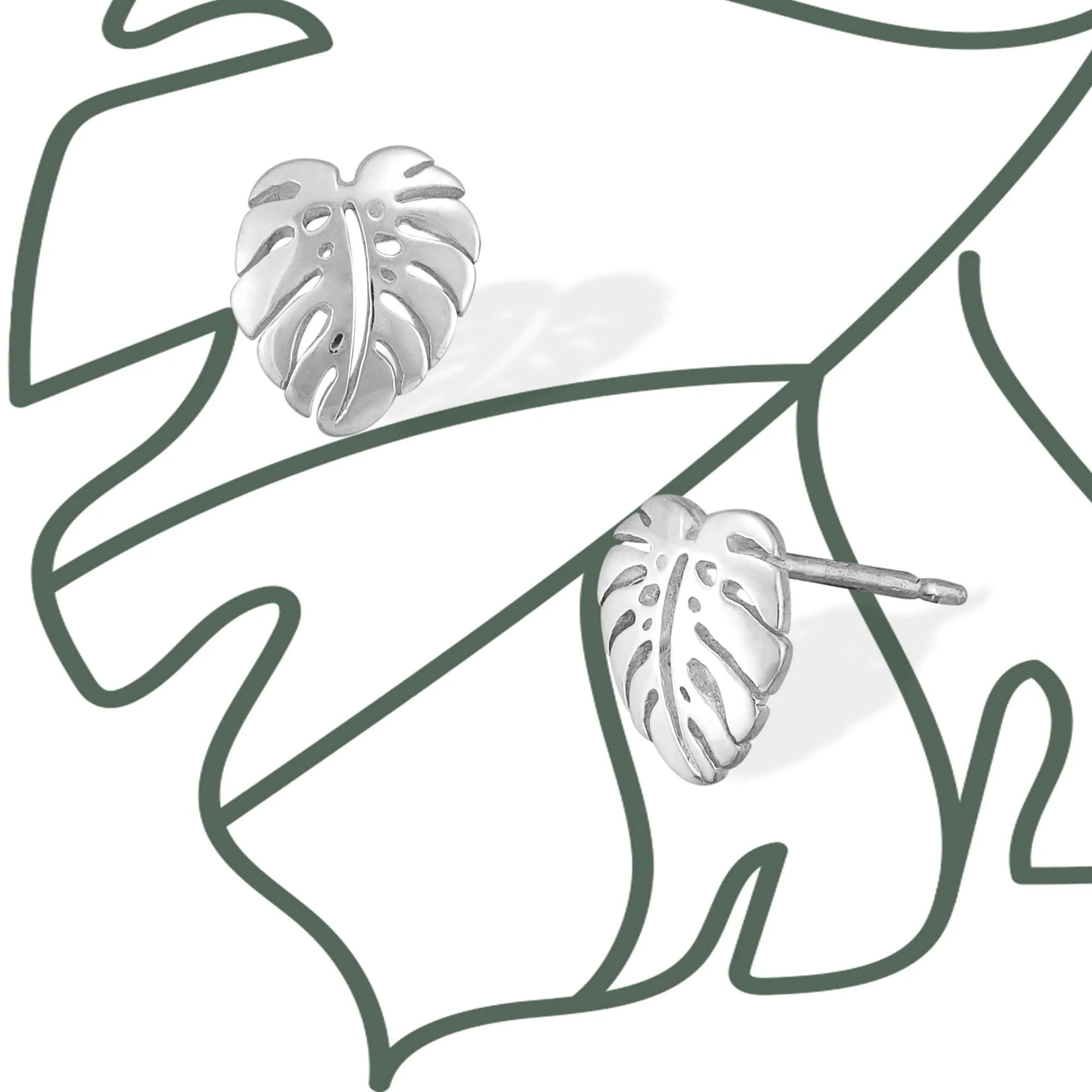 Monstera Leaf Studs - Image 16