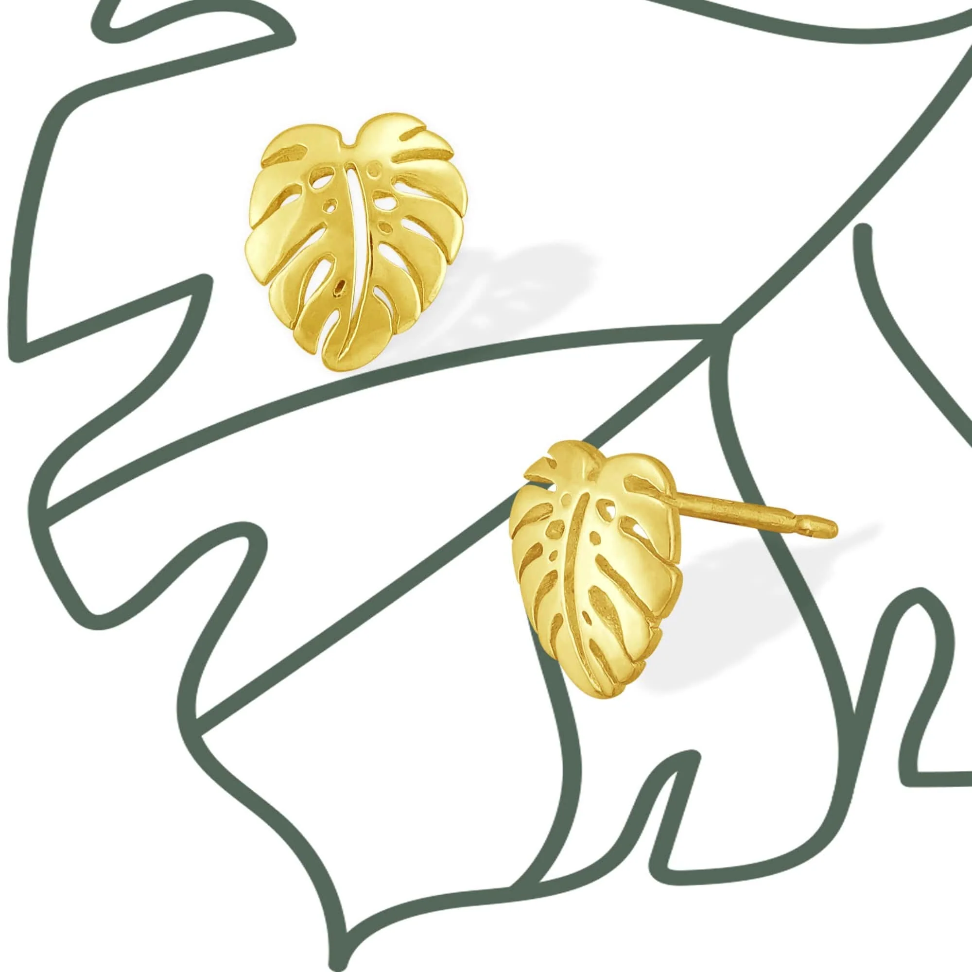 Monstera Leaf Studs - Image 17