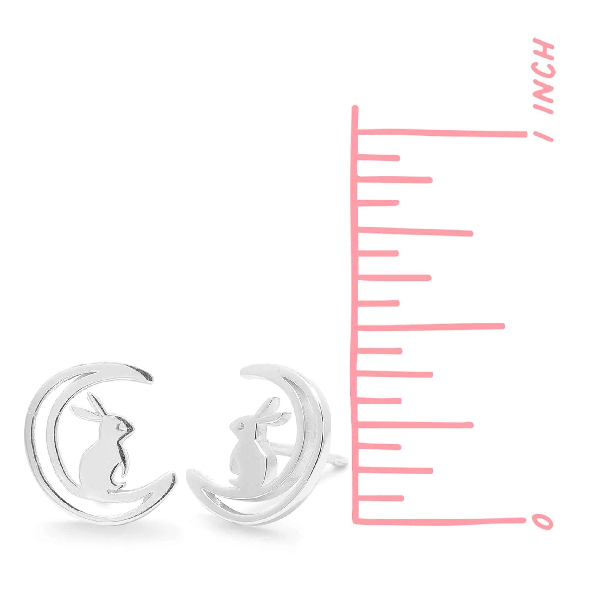 Moon Bunny Stud Earrings - Image 4