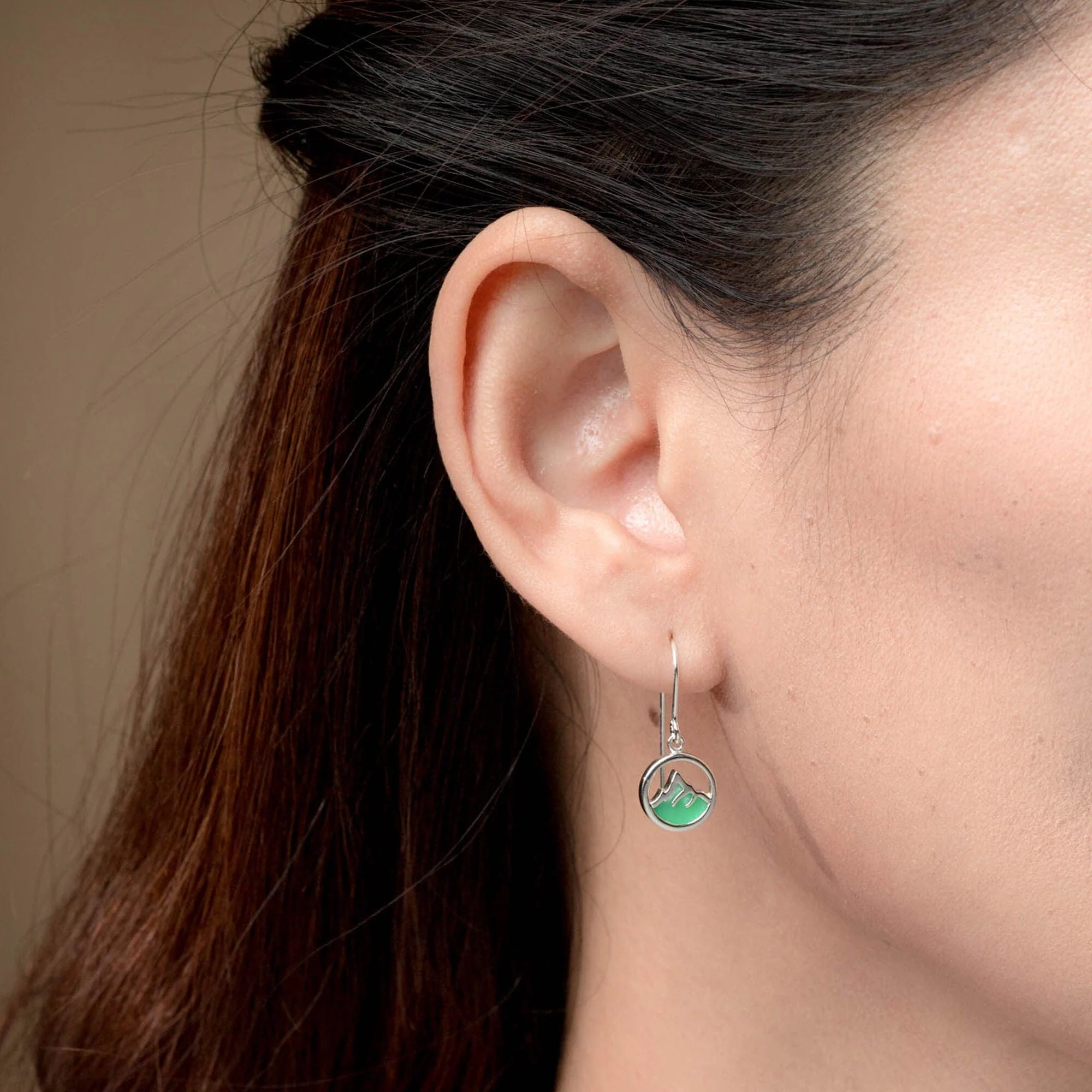 Mountain Peak Earrings with Stone - Image 5