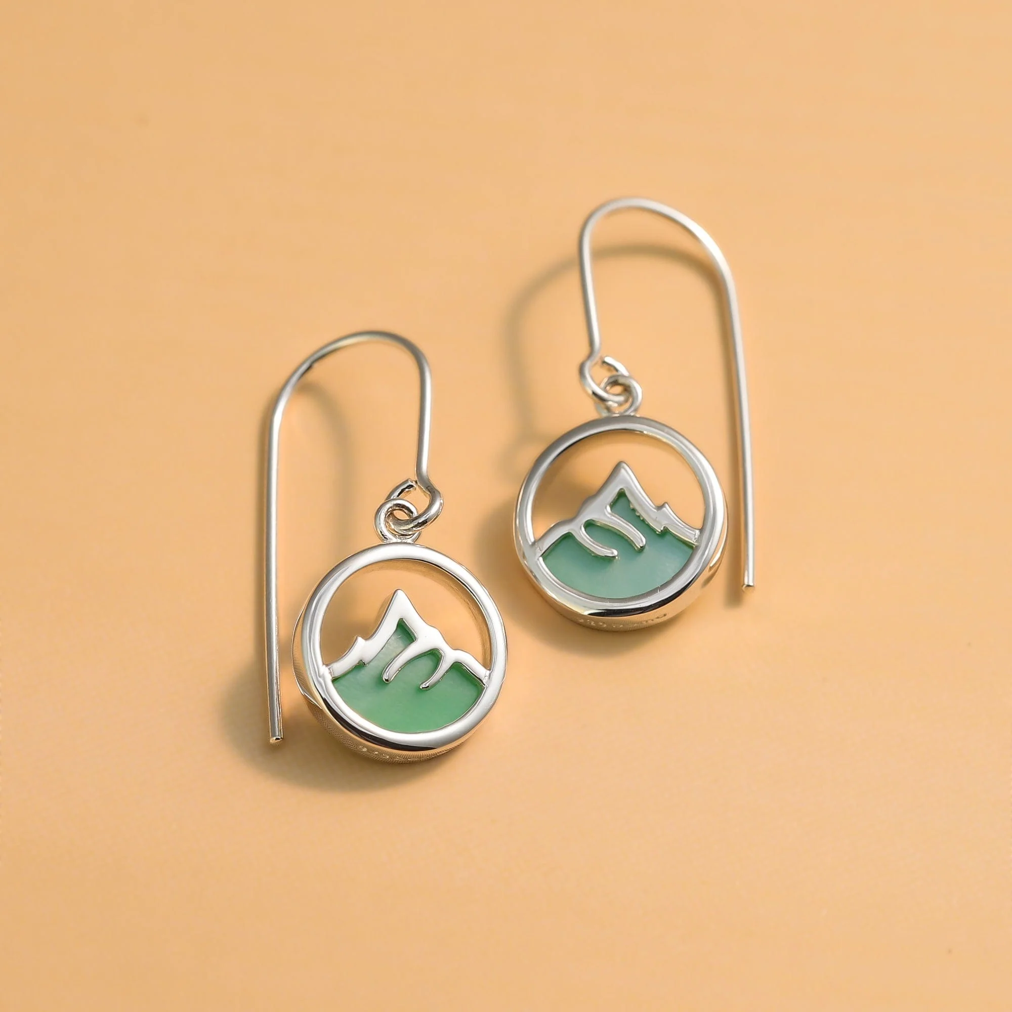 Mountain Peak Earrings with Stone - Image 6