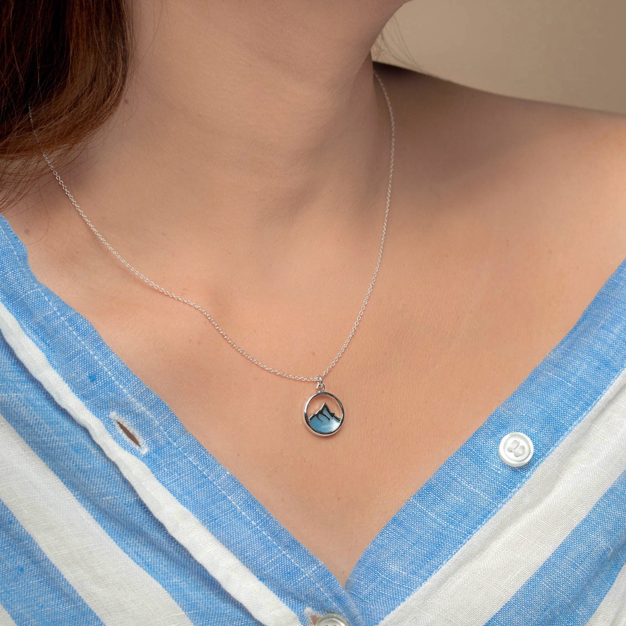 Mountain Peak Necklace with Stone - Image 2