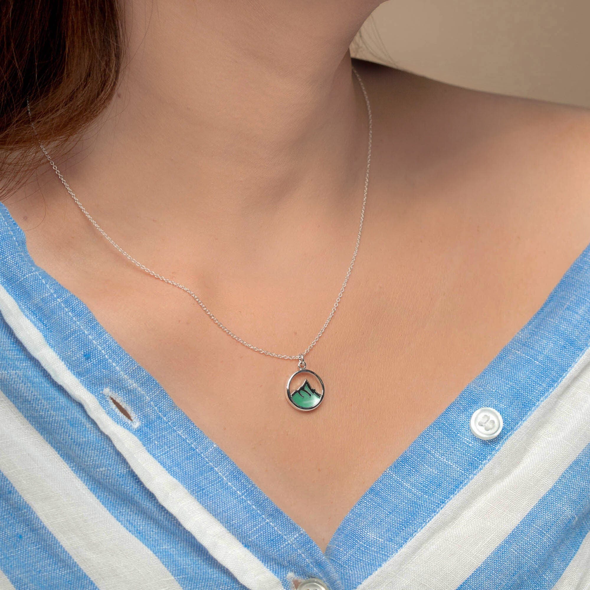 Mountain Peak Necklace with Stone - Image 5