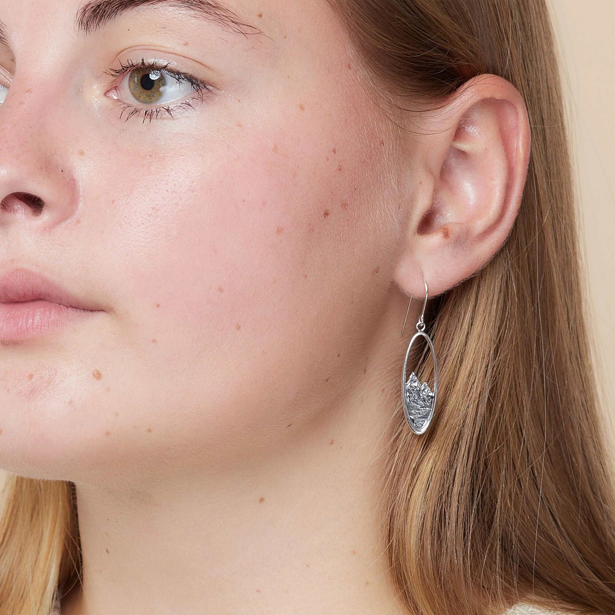 Mountain Terrain Landscape Dangle Earrings - Image 3