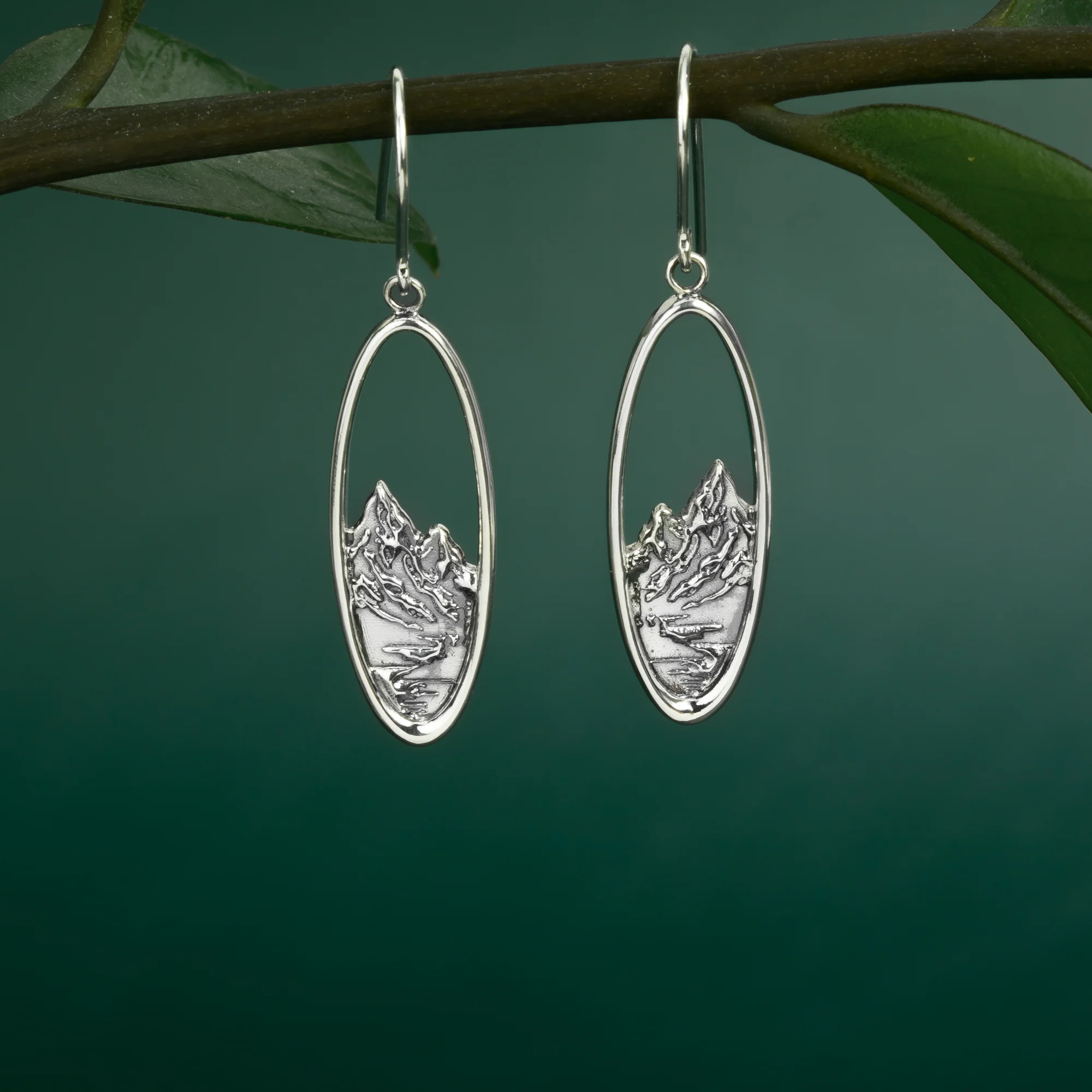 Mountain Terrain Landscape Dangle Earrings - Image 4