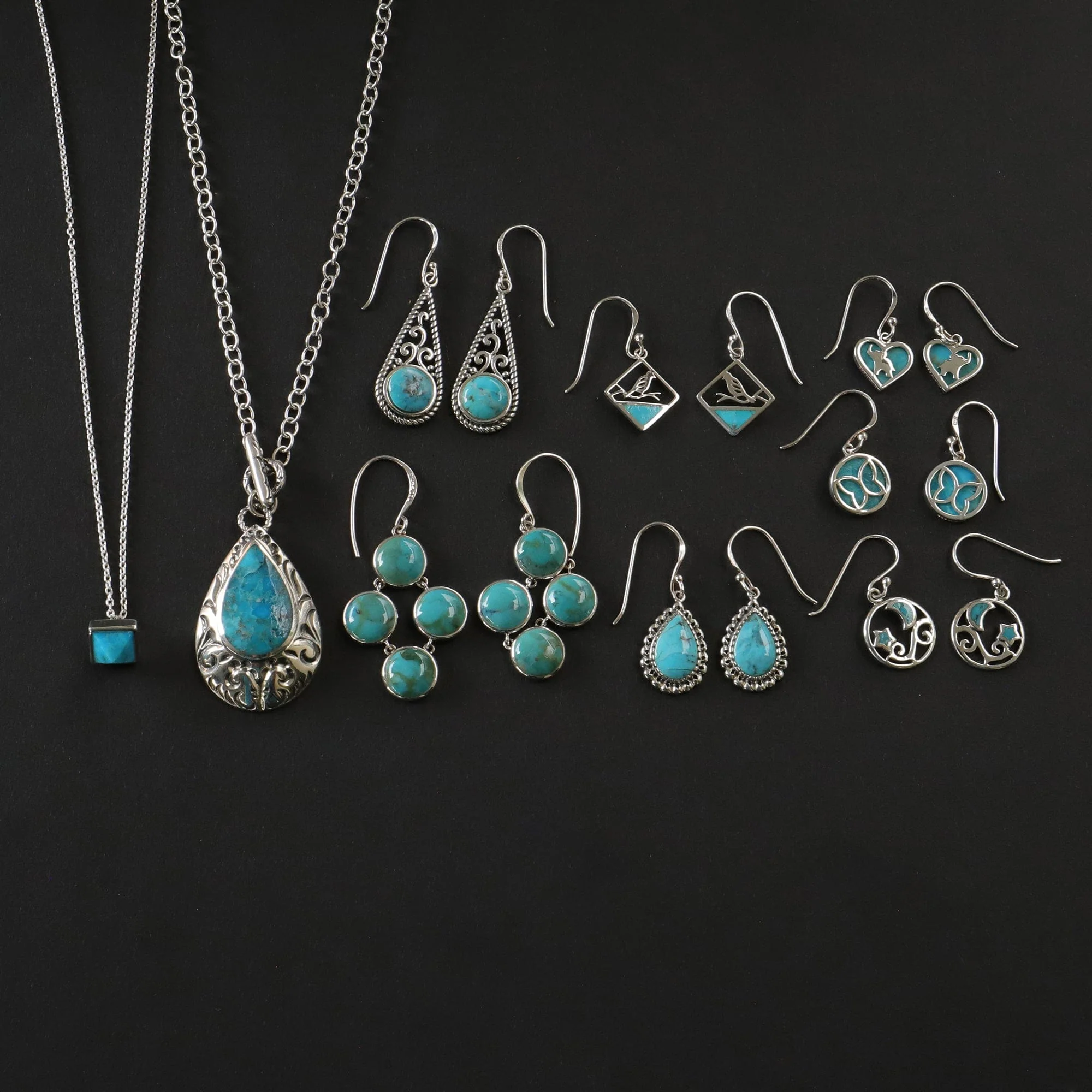 Moving 4-Stone Genuine Dangle Earrings - Image 10