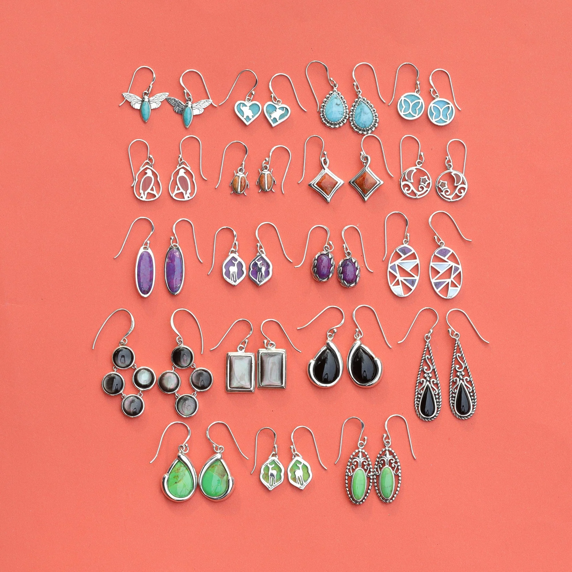 Moving 4-Stone Genuine Dangle Earrings - Image 12