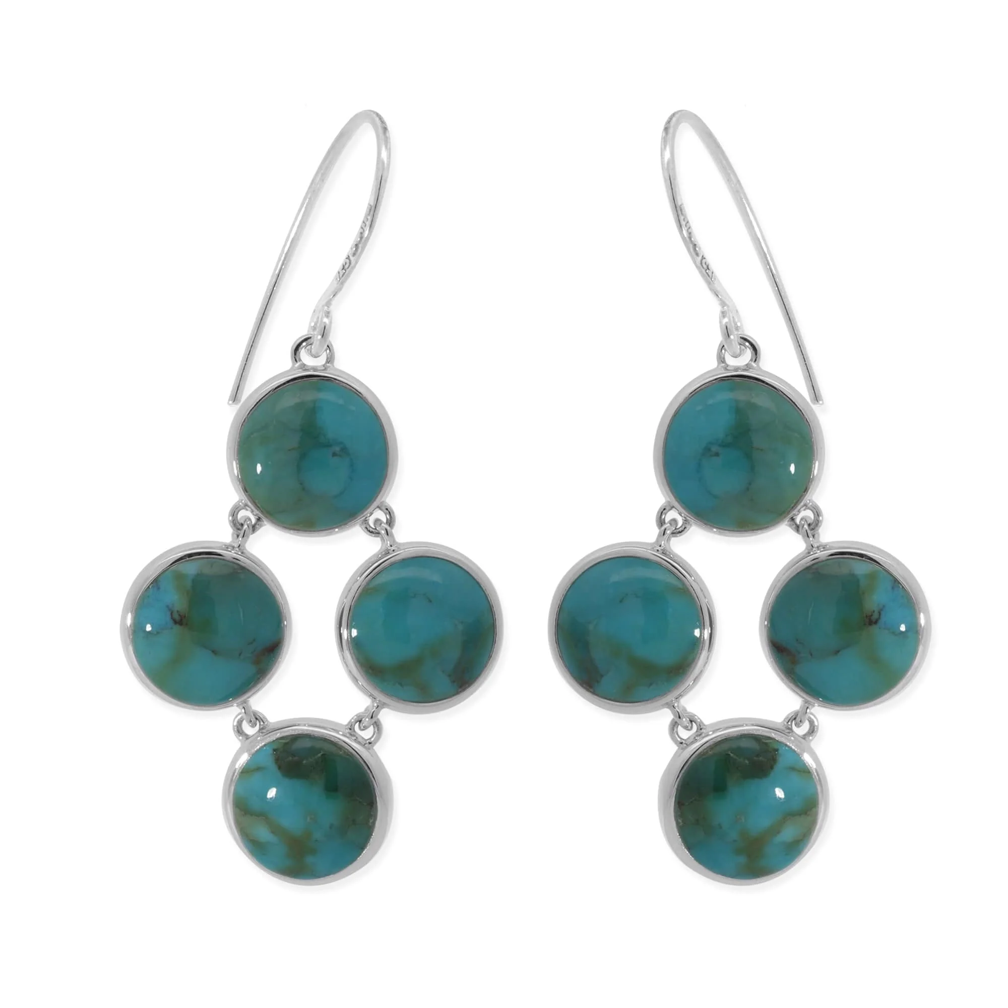 Moving 4-Stone Genuine Dangle Earrings - Image 3