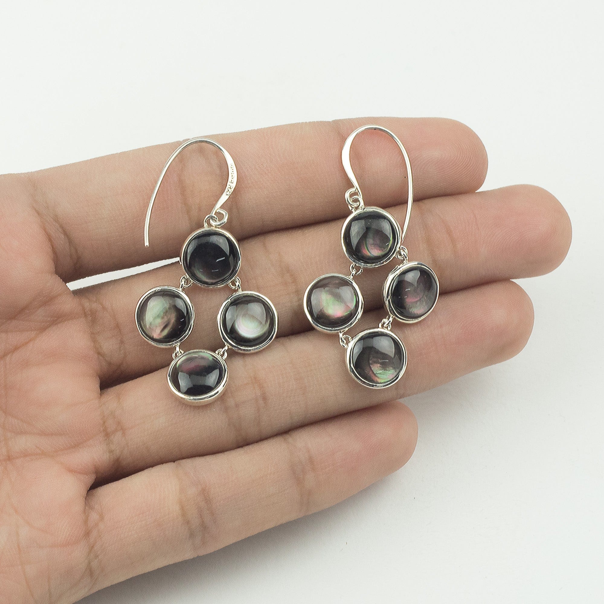 Moving 4-Stone Genuine Dangle Earrings - Image 4