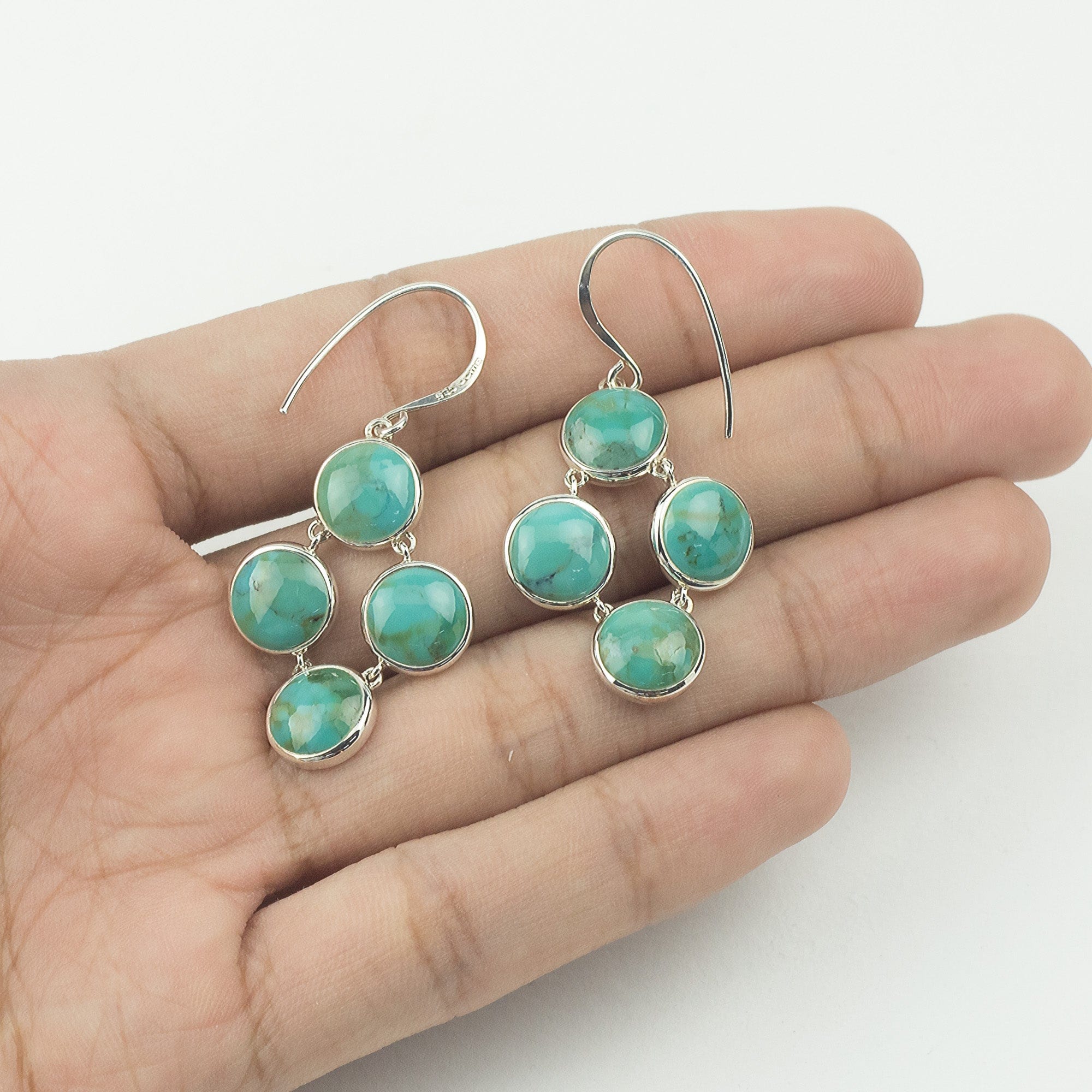 Moving 4-Stone Genuine Dangle Earrings - Image 5