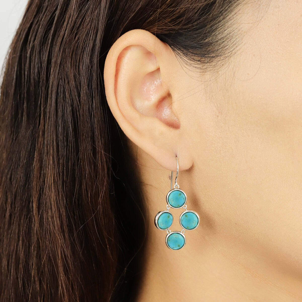 Moving 4-Stone Genuine Dangle Earrings - Image 9
