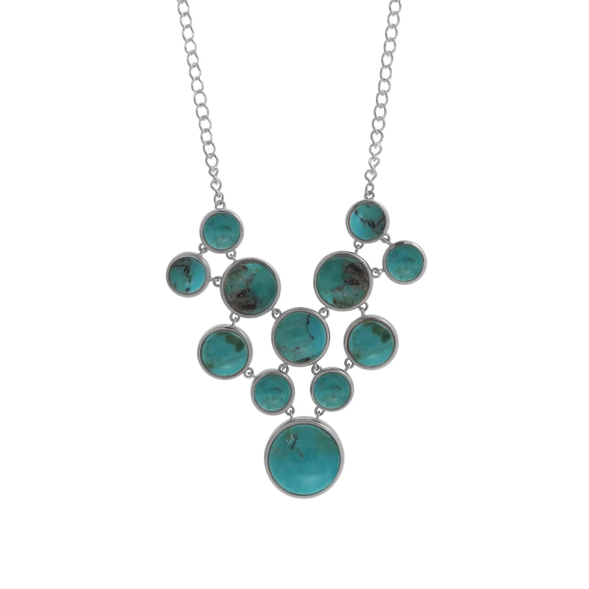 Circle Pendant Necklace with Stone - Image 2