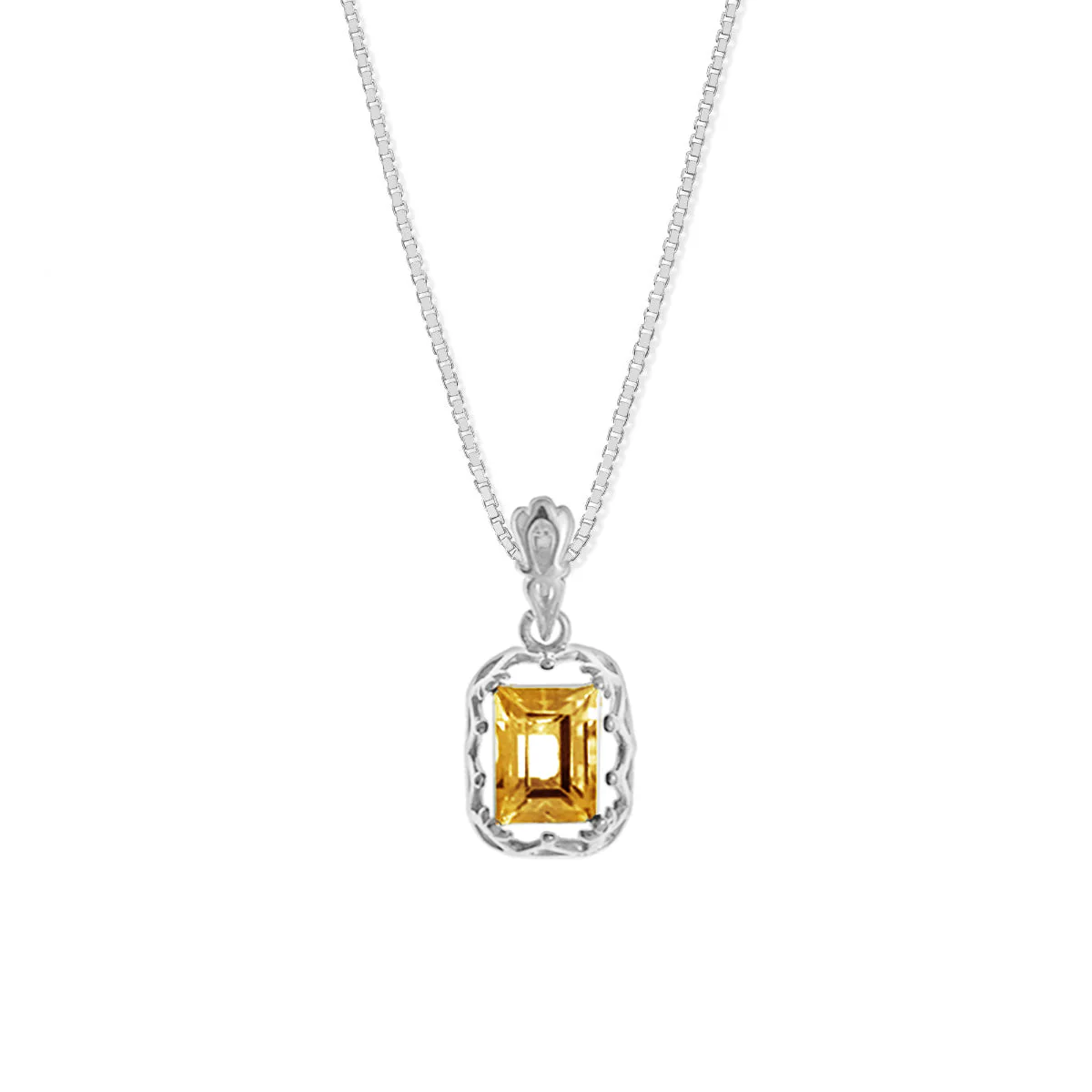 Filigree Pendant Necklace with Gemstone